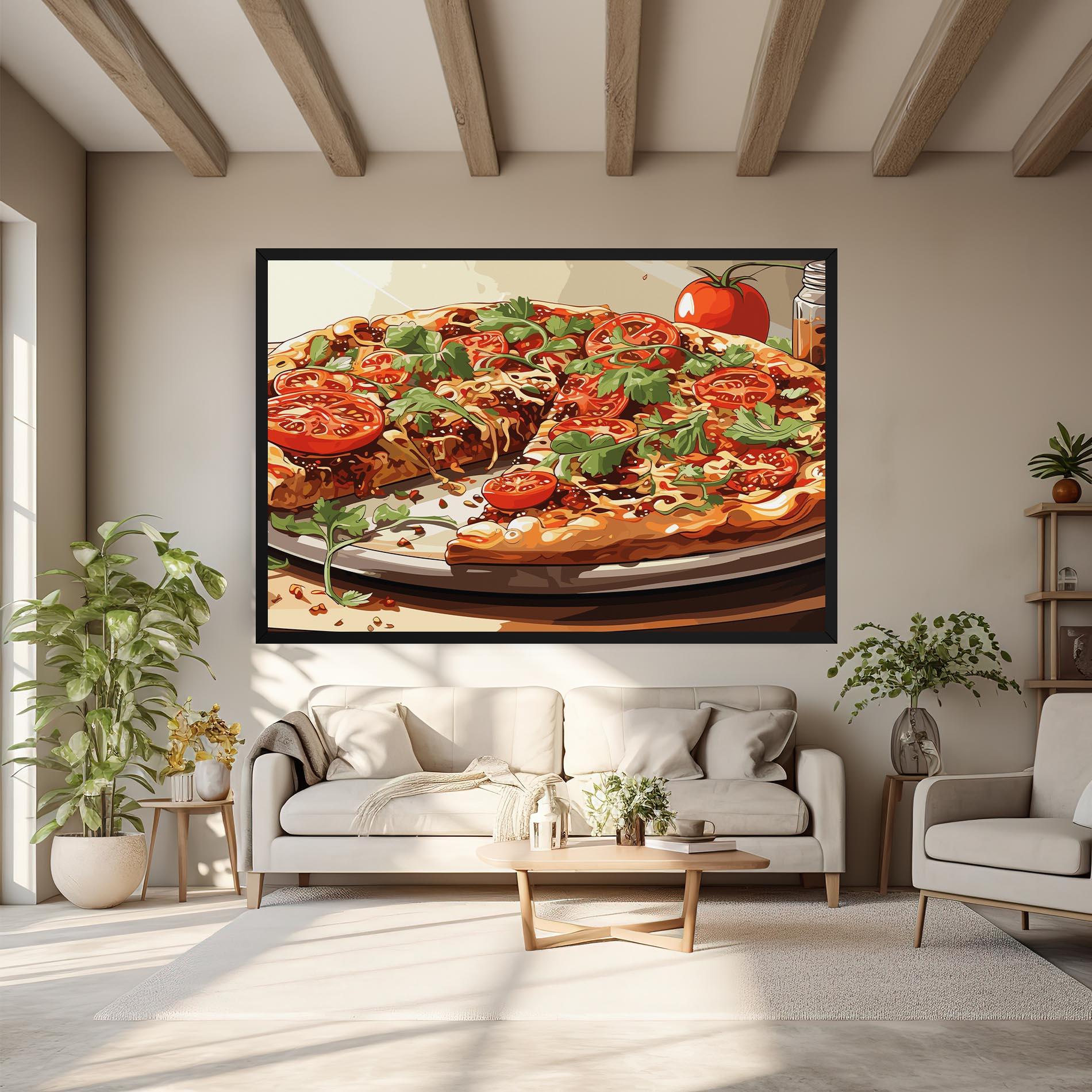 Leinwandbild Pizza View mockup 6