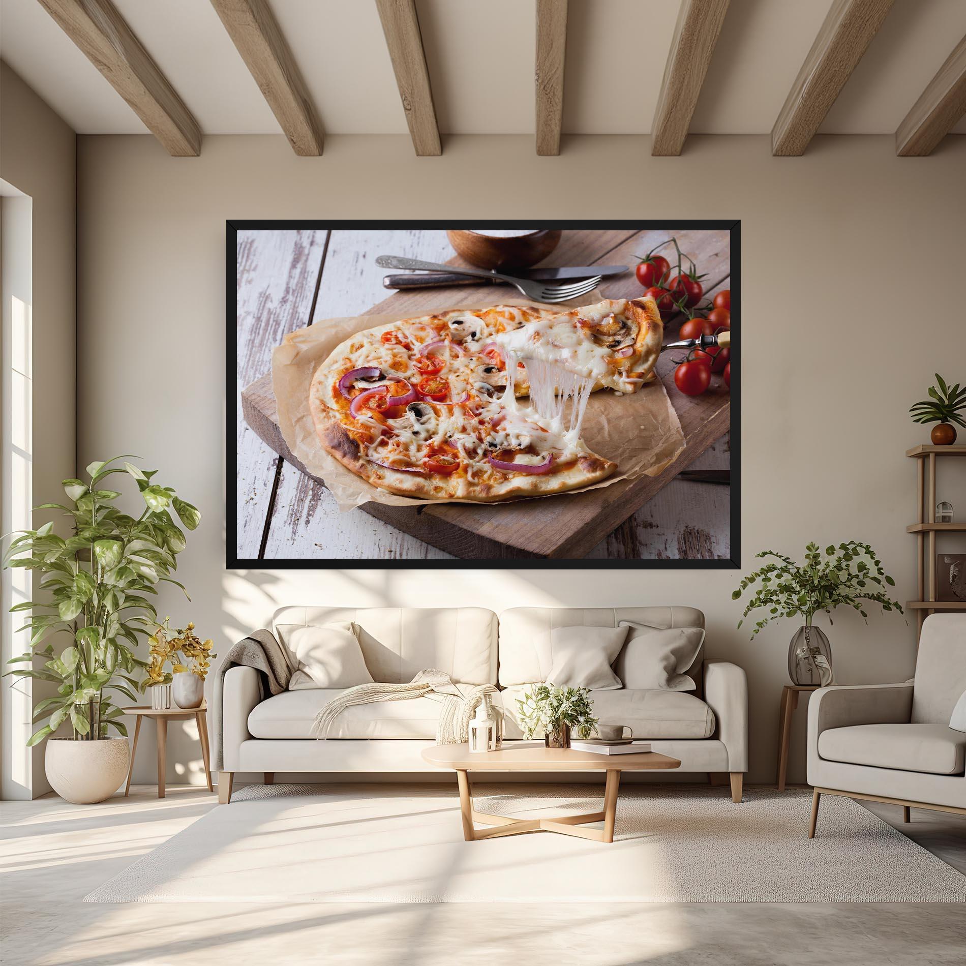 Leinwandbild Pizza mockup 6