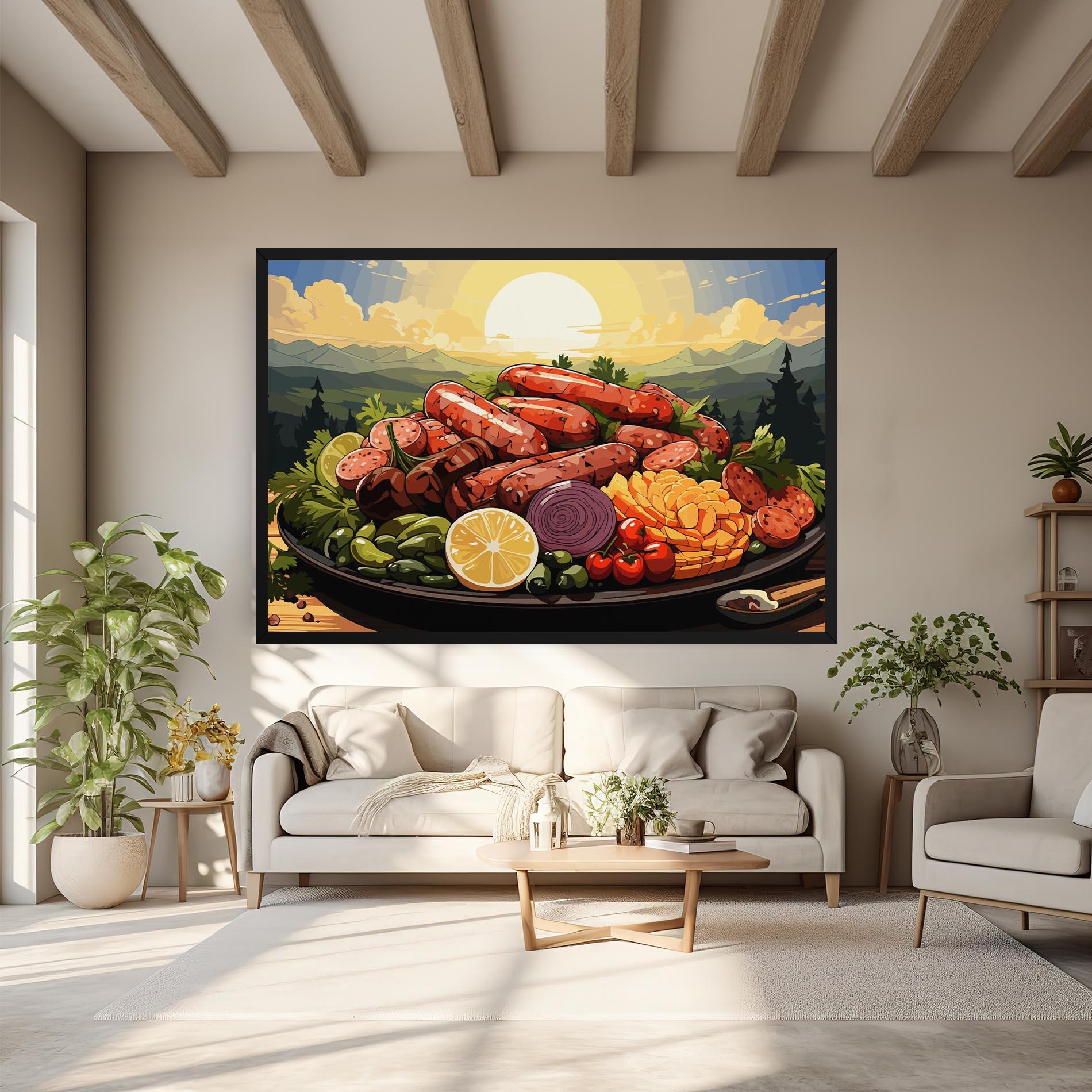Leinwandbild Sunset Sousages mockup 6