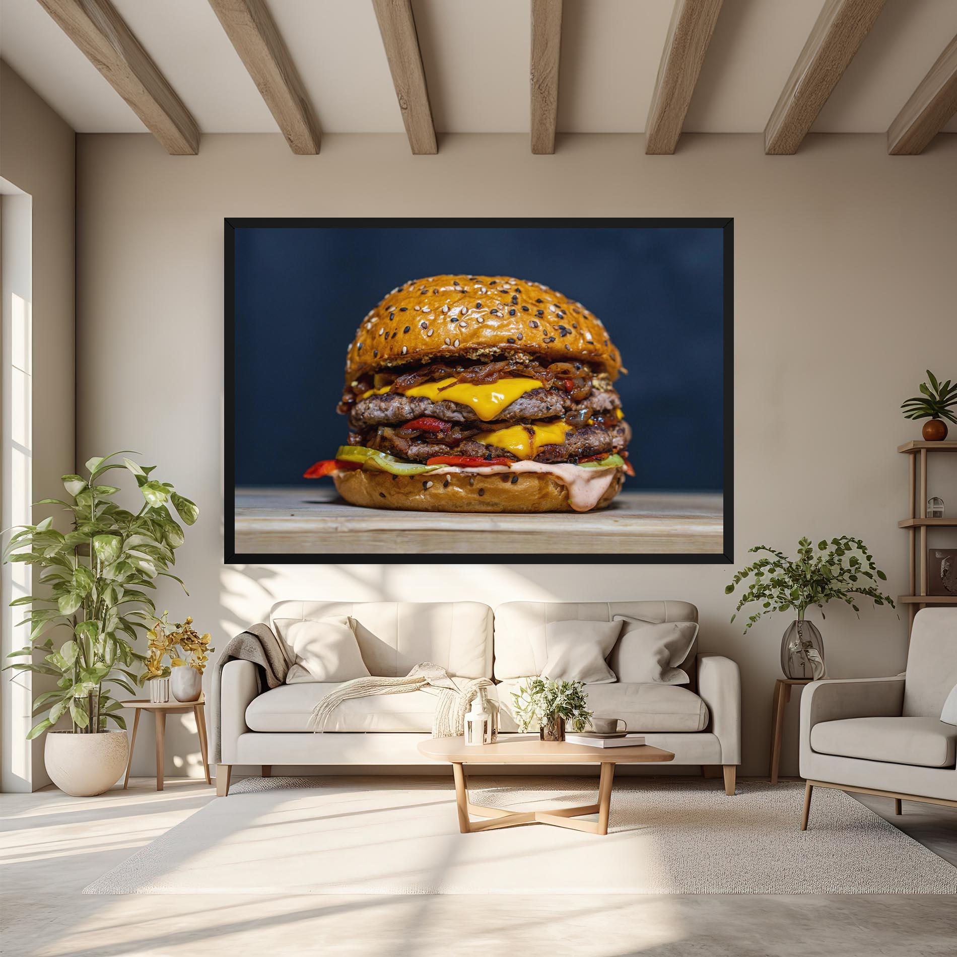 Leinwandbild Tasty Hamburger mockup 6