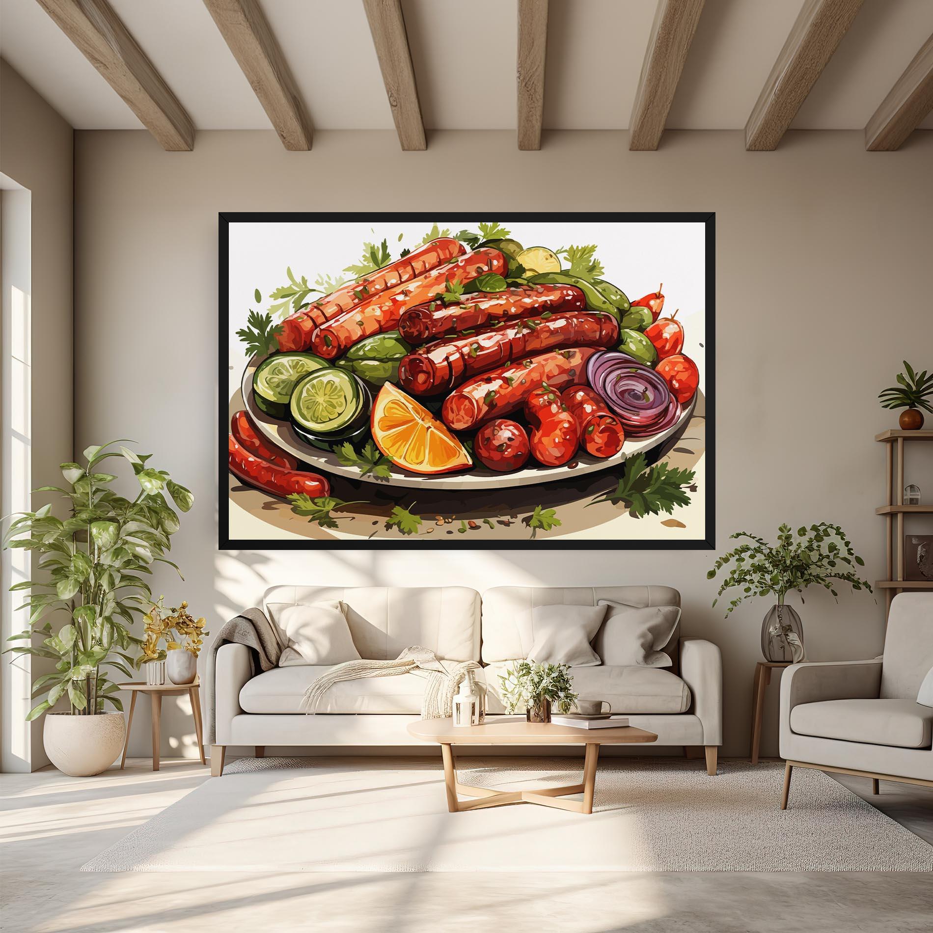 Leinwandbild Tasty Sousages mockup 6