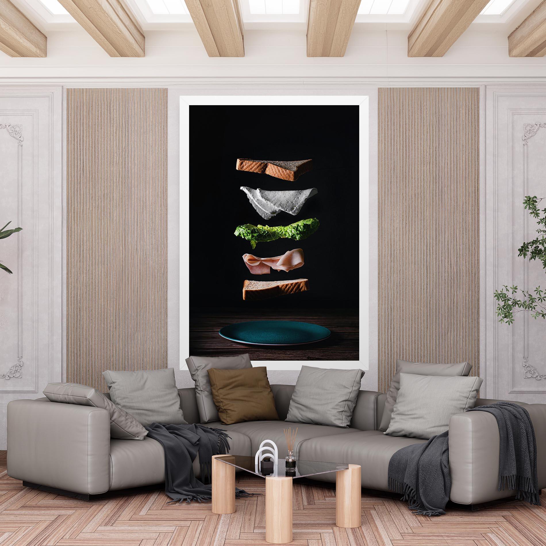 Leinwandbild Floating Sandwich mockup 6