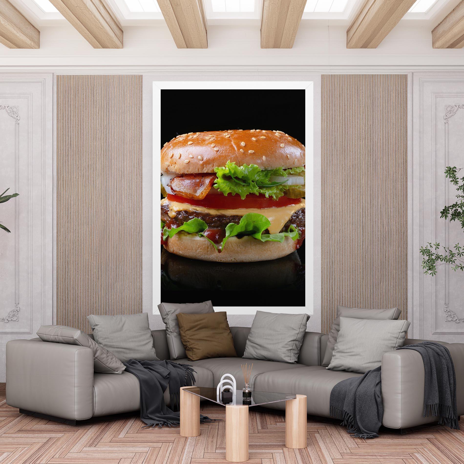 Leinwandbild Yumm Hamburger mockup 6