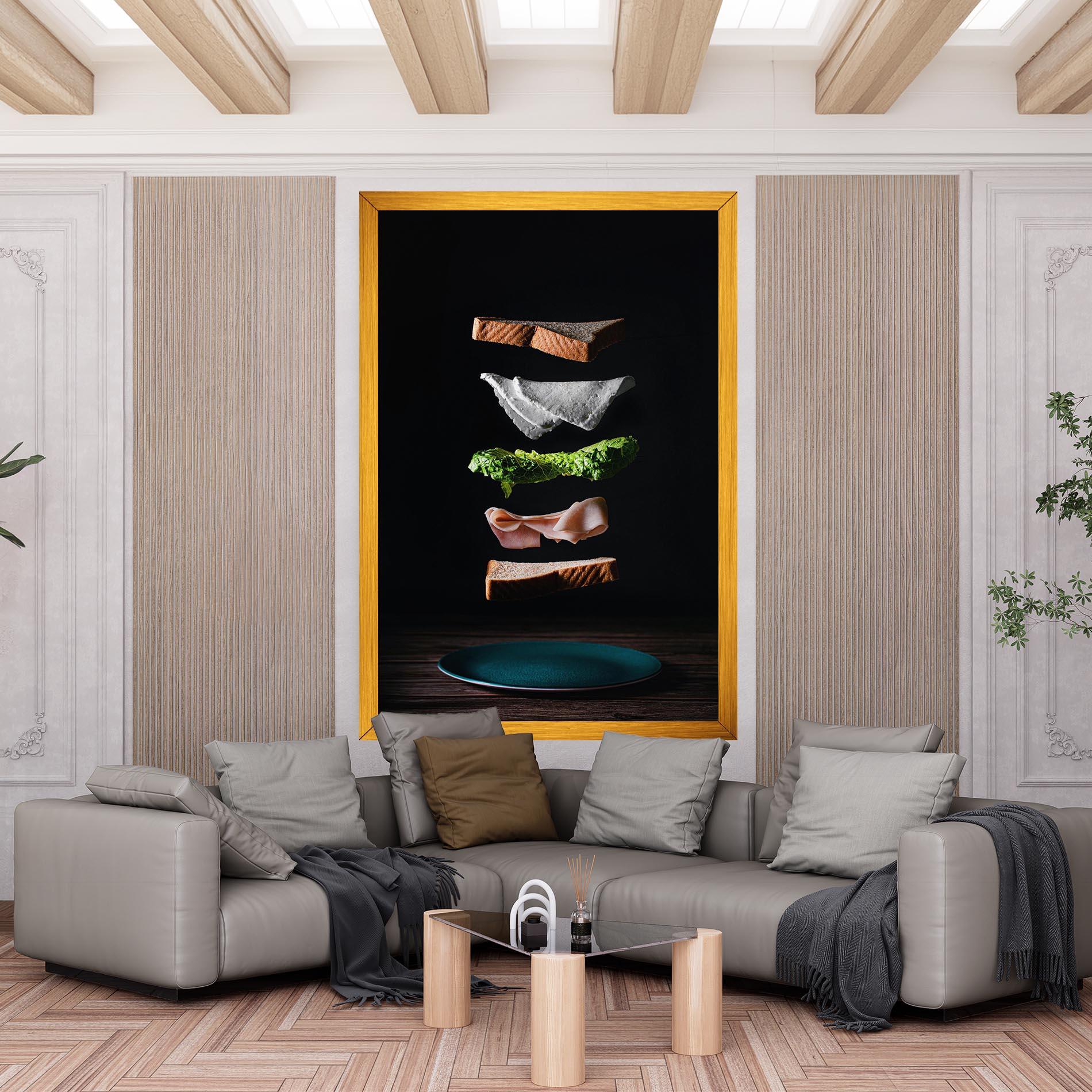 Leinwandbild Floating Sandwich mockup 6