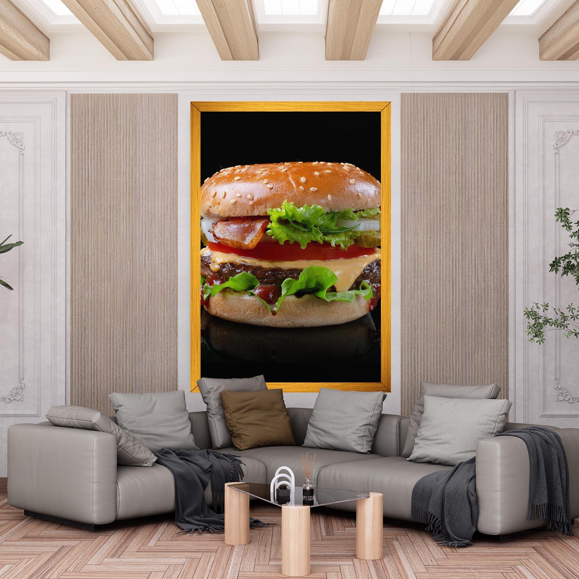 Leinwandbild Yumm Hamburger mockup 6