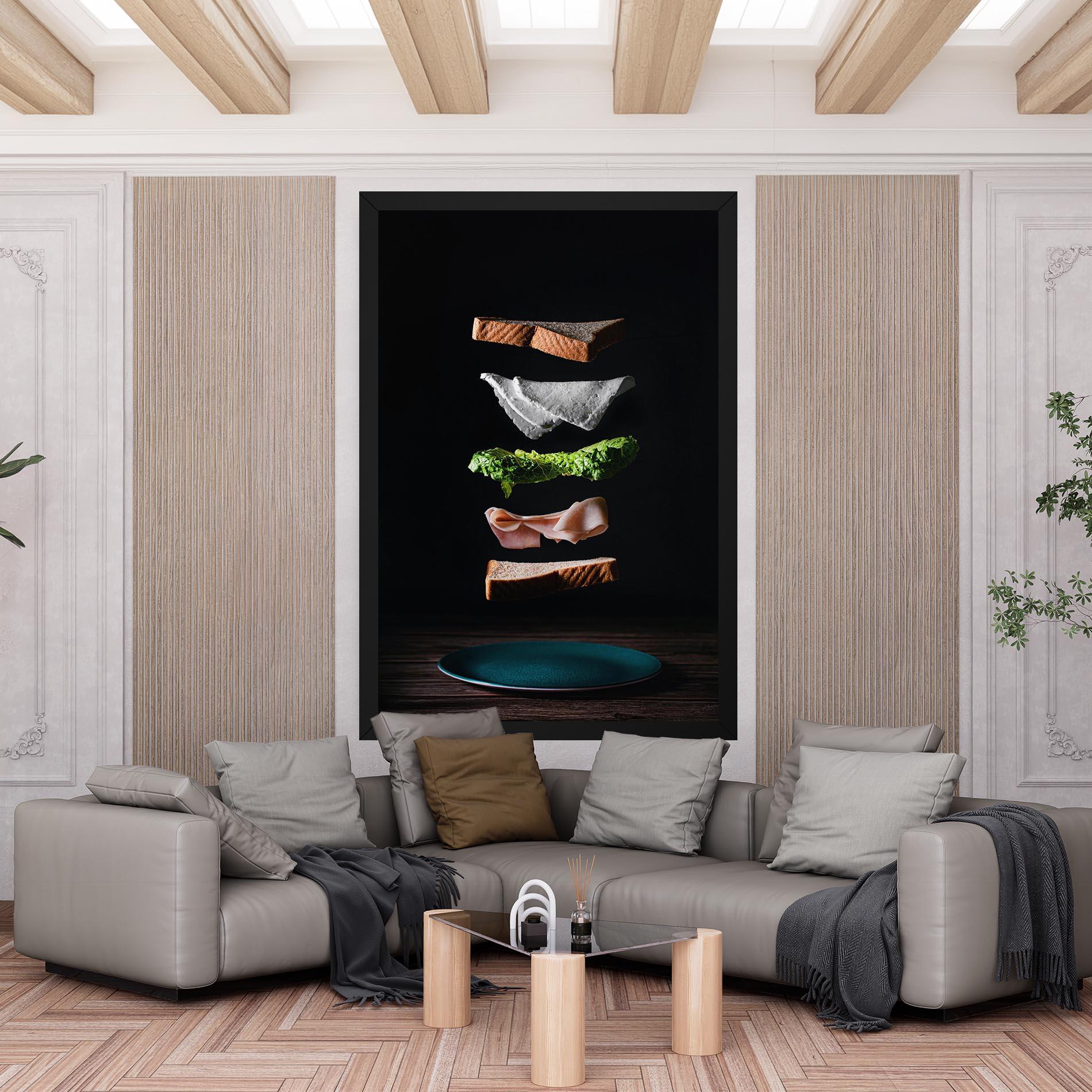 Leinwandbild Floating Sandwich mockup 6