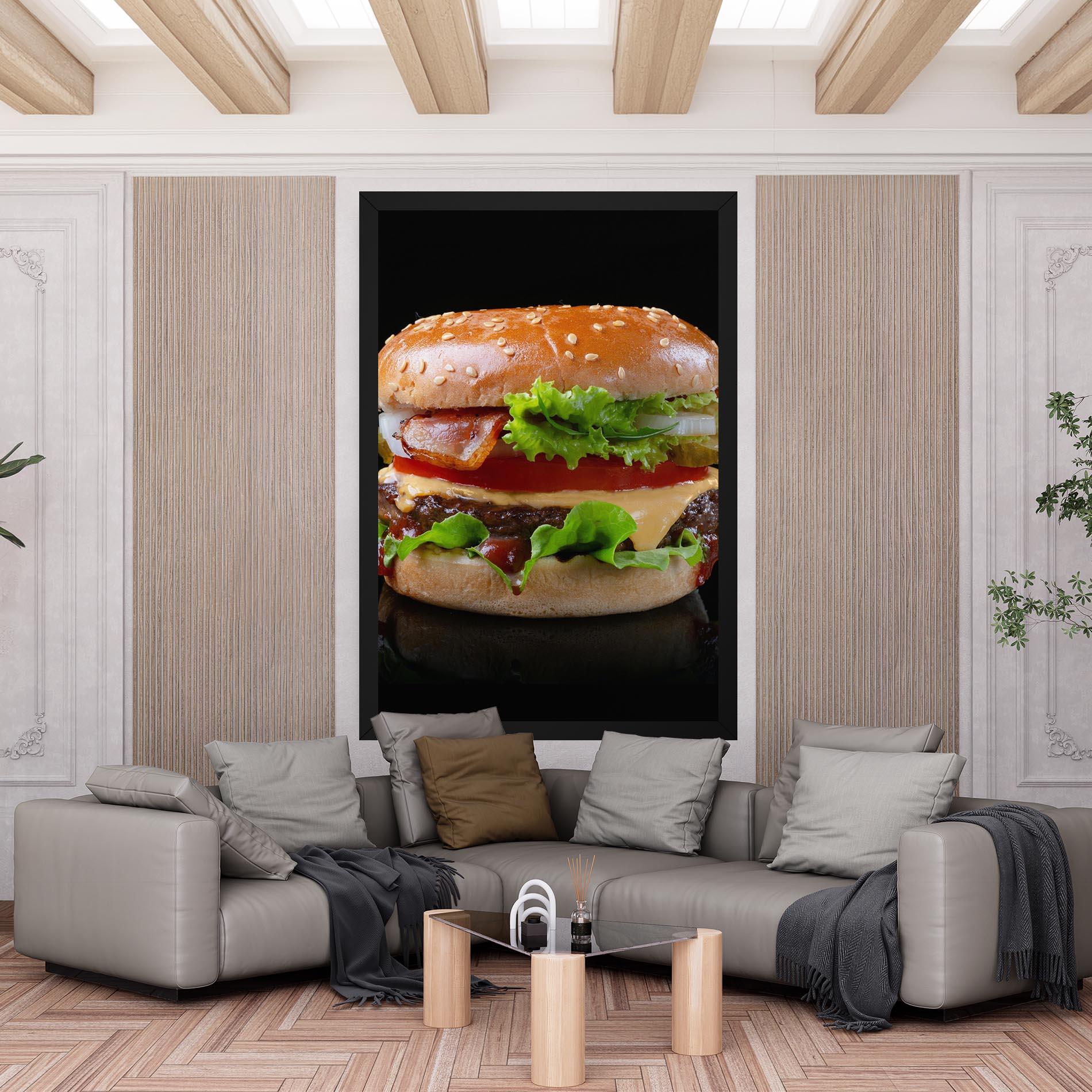 Leinwandbild Yumm Hamburger mockup 6