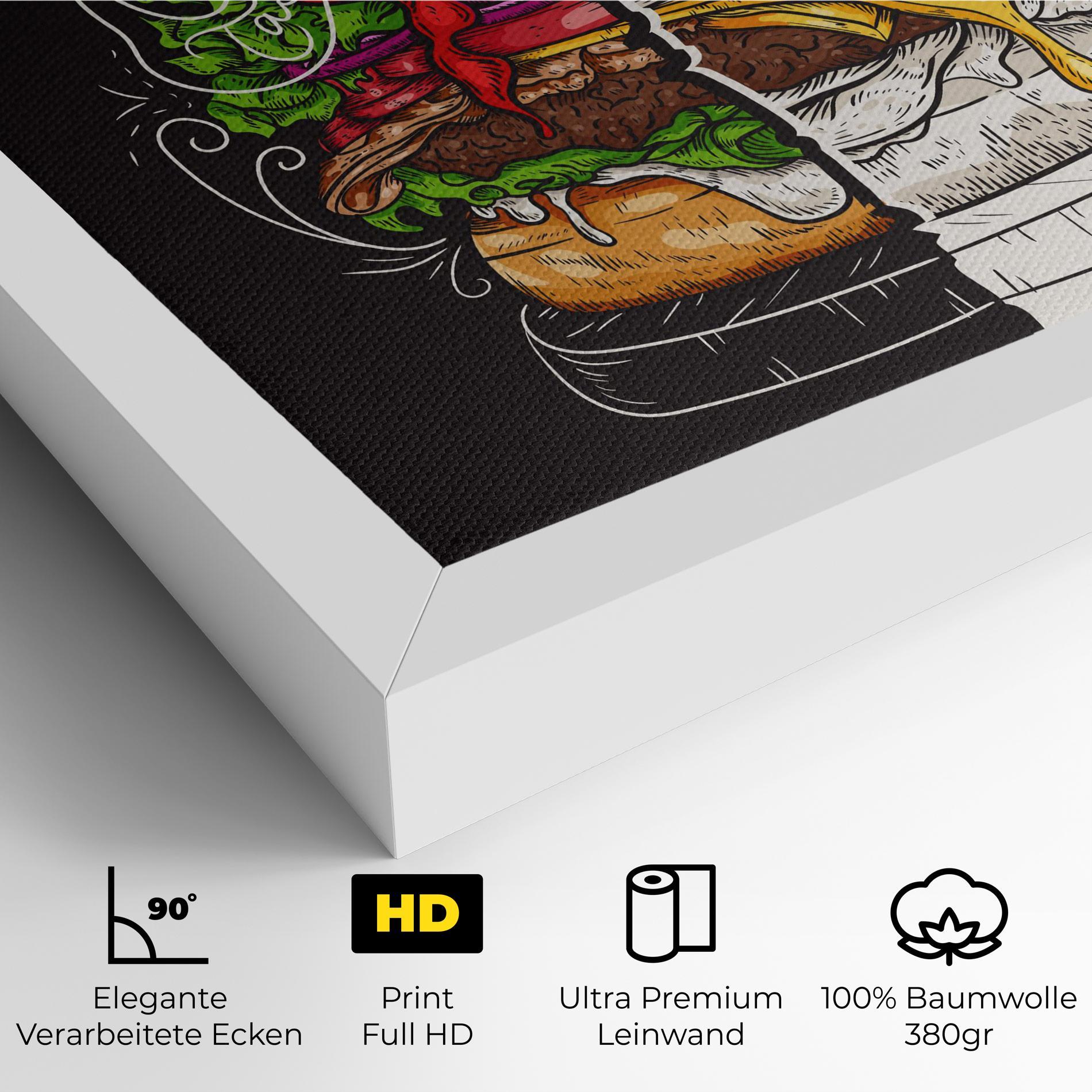 Leinwandbild Burger Art mockup 4