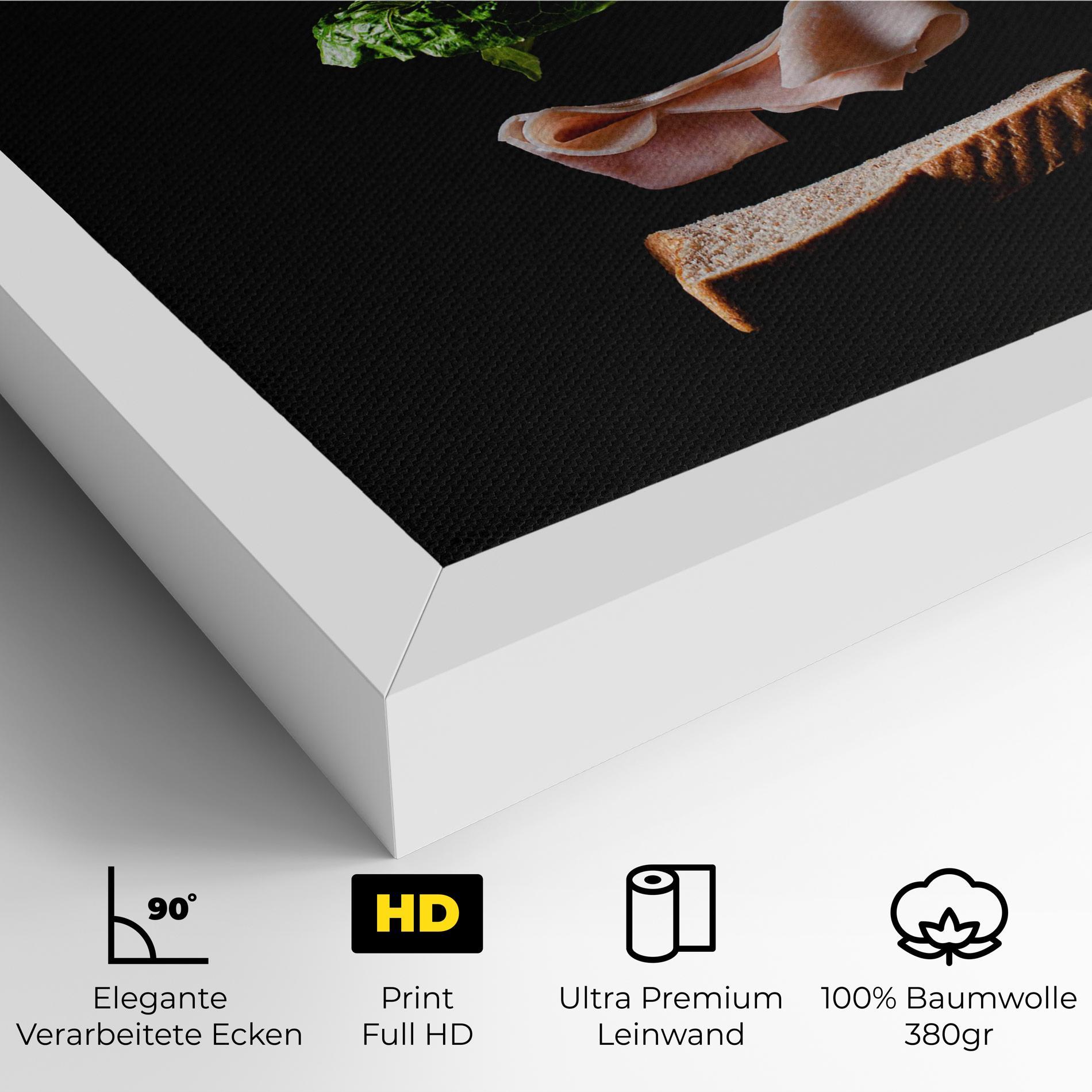 Leinwandbild Floating Sandwich mockup 4