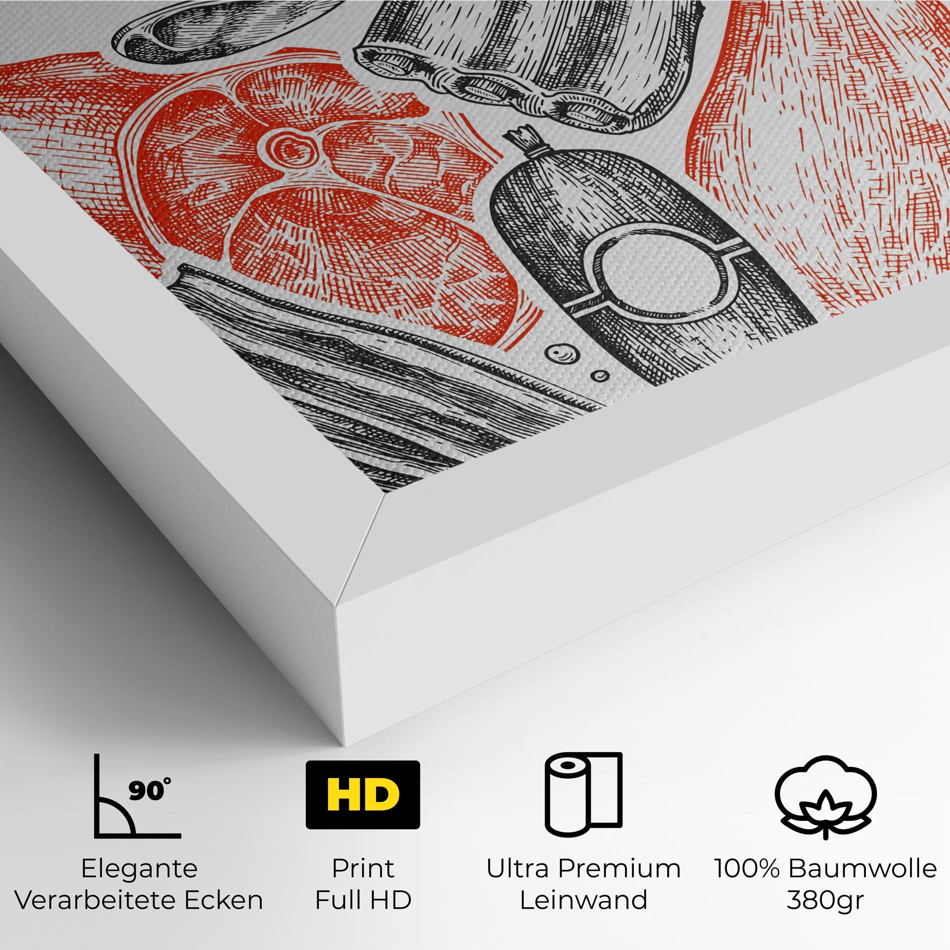 Leinwandbild Grey Orange Meat mockup 4