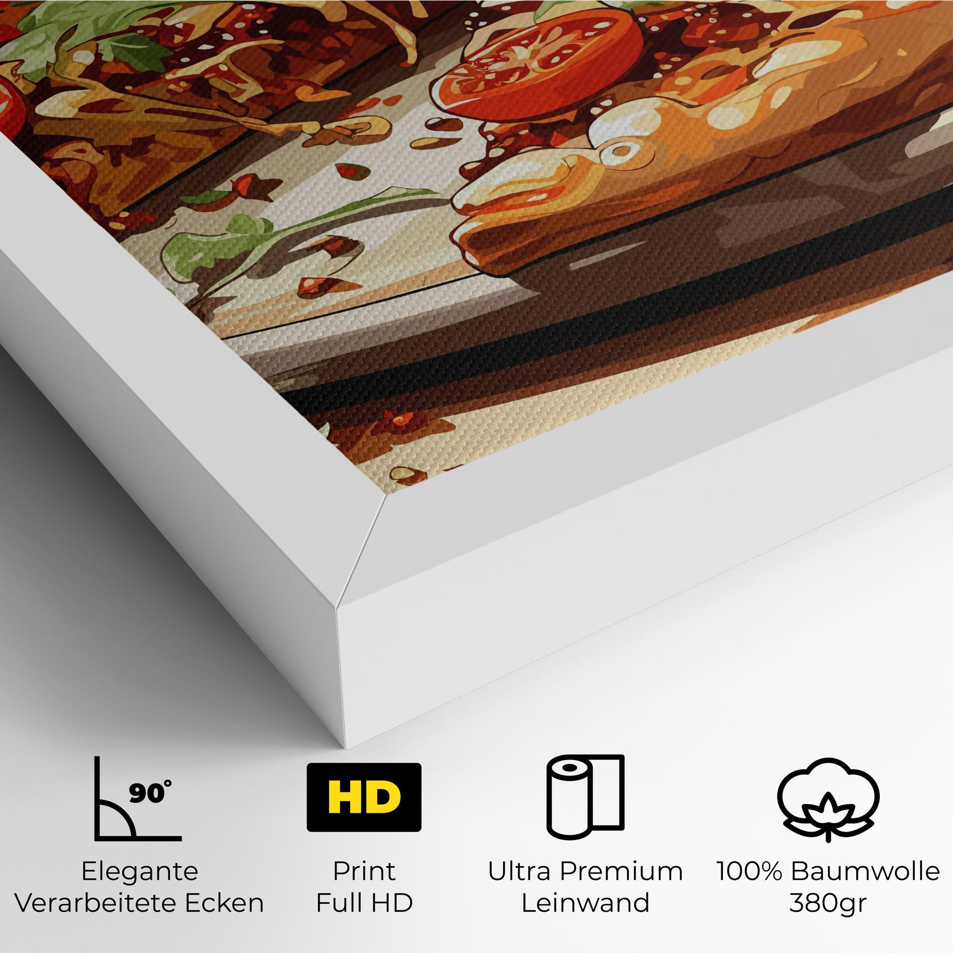 Leinwandbild Pizza View mockup 4
