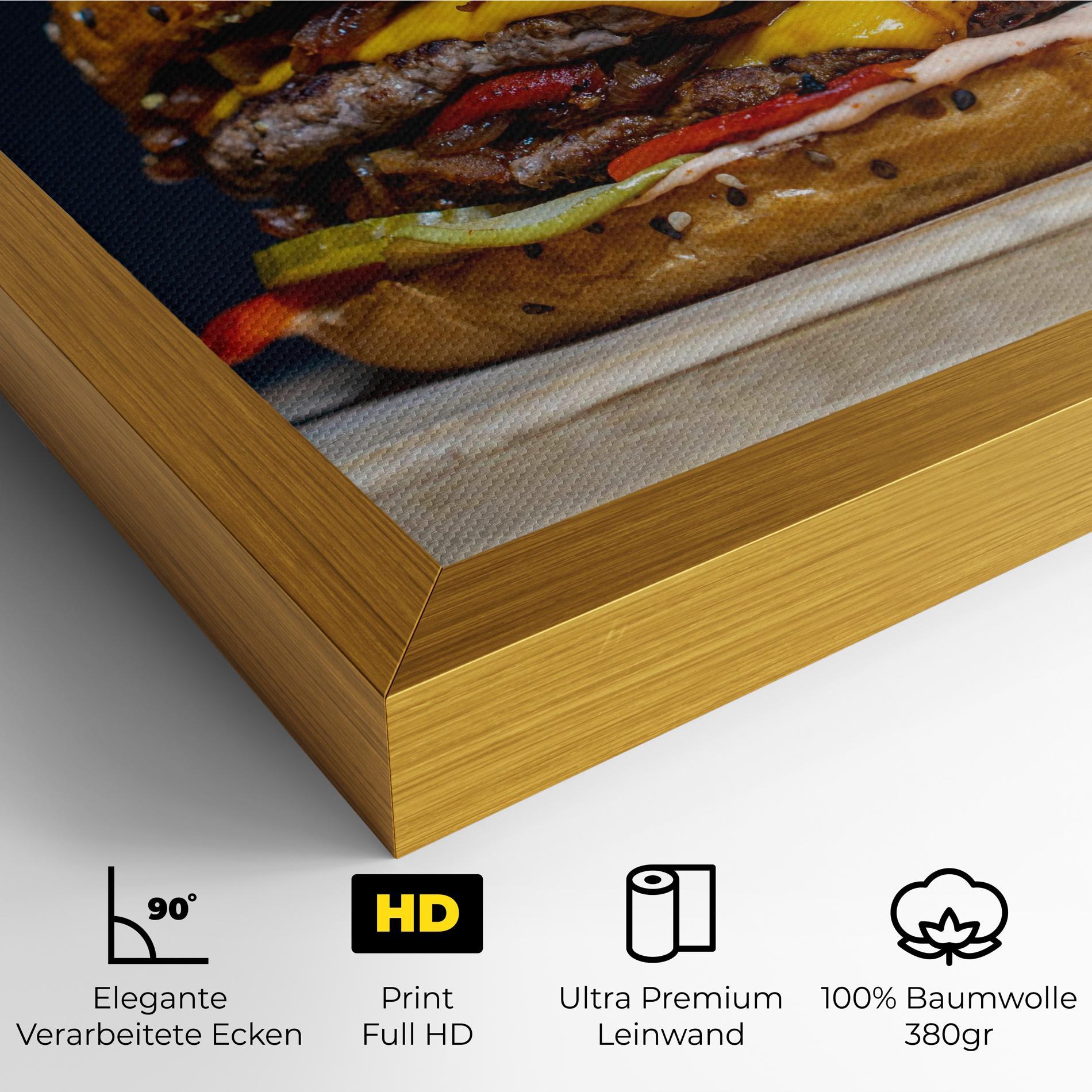 Leinwandbild Tasty Hamburger mockup 4