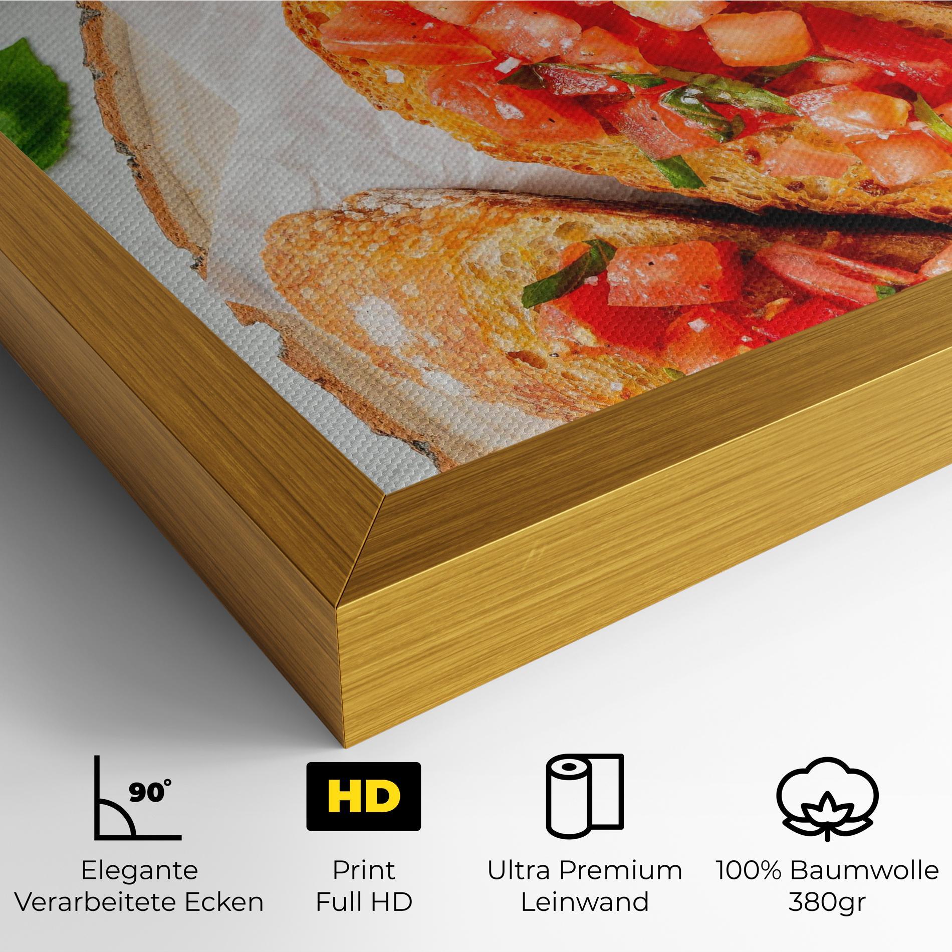 Leinwandbild Tomatoes On Bread mockup 4