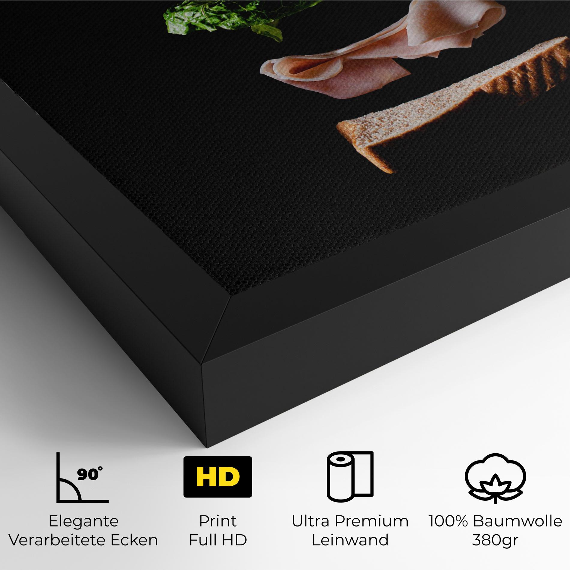 Leinwandbild Floating Sandwich mockup 4