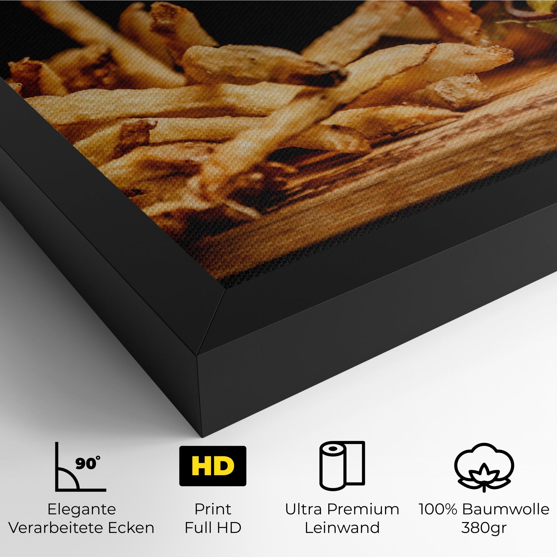 Leinwandbild Hamburger With Fries mockup 4