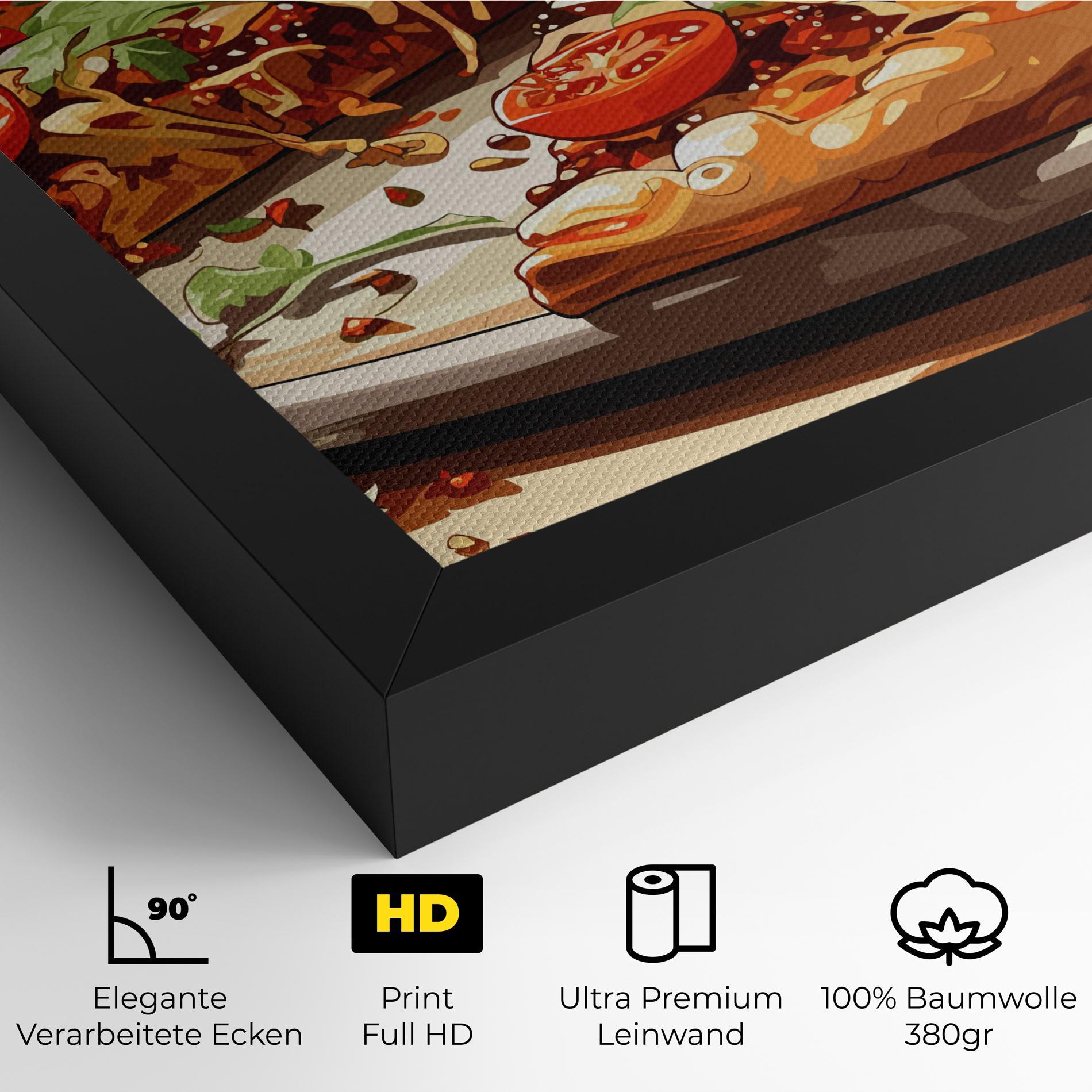 Leinwandbild Pizza View mockup 4