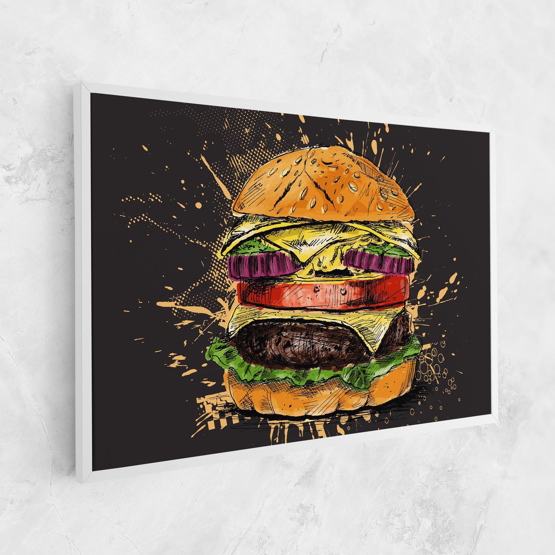 Leinwandbild Burger Drawing mockup 1