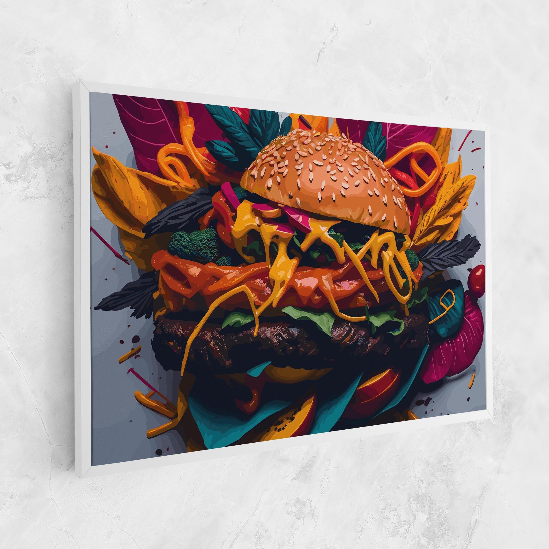 Leinwandbild Burger Mustard mockup 1