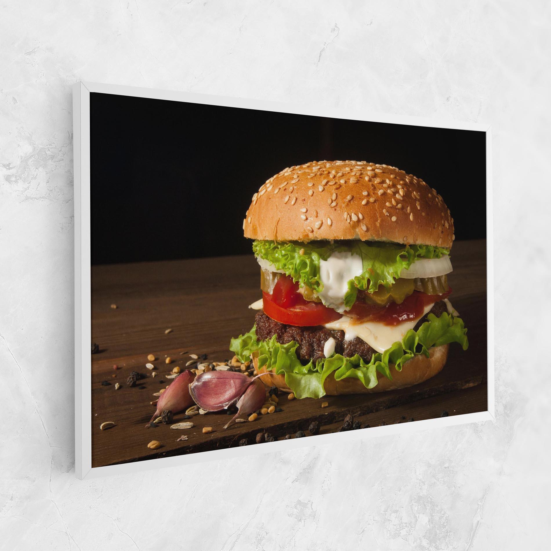 Leinwandbild Delicious Hamburger mockup 1