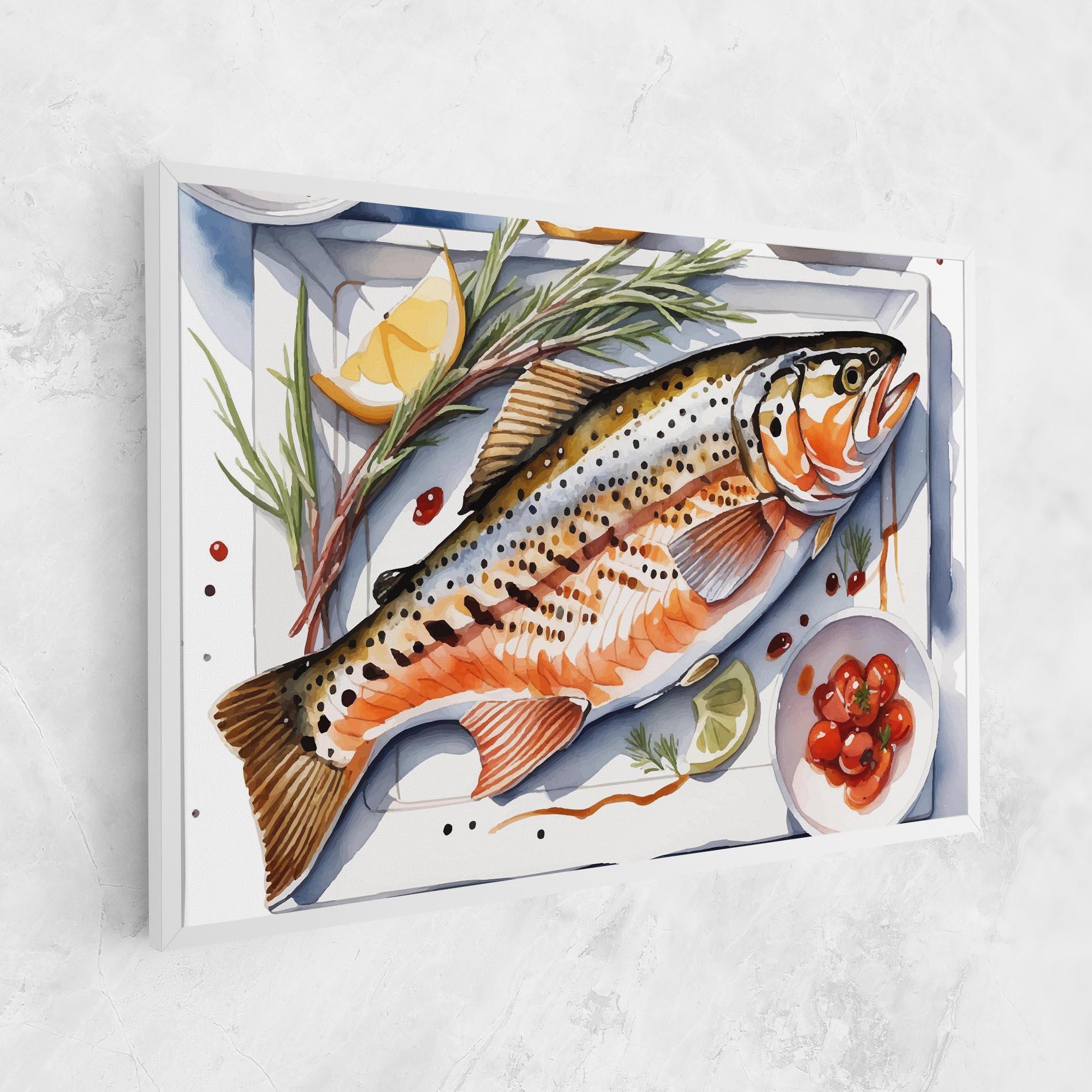 Leinwandbild Grilled Trout mockup 1