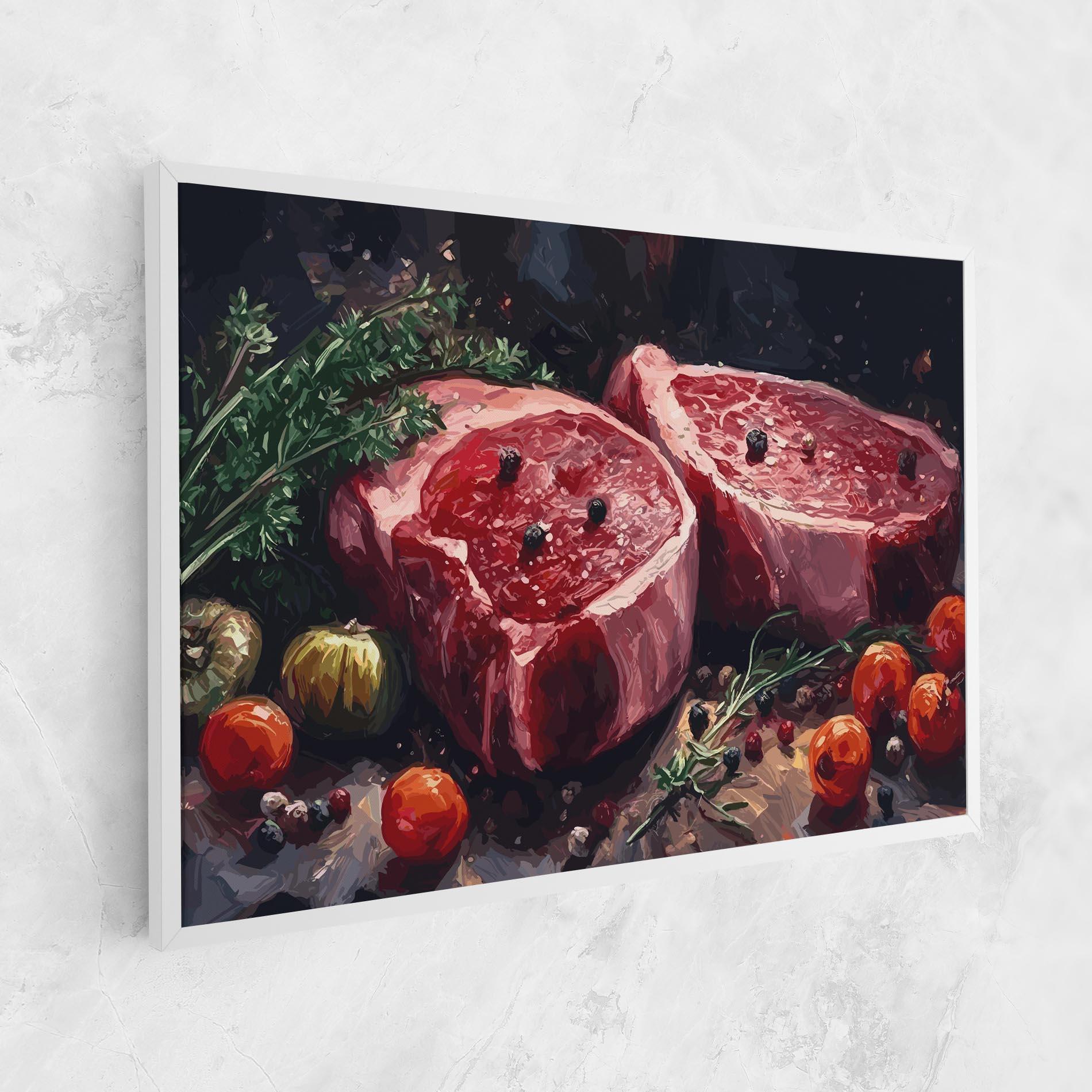 Leinwandbild Meat With Tomatoes mockup 1
