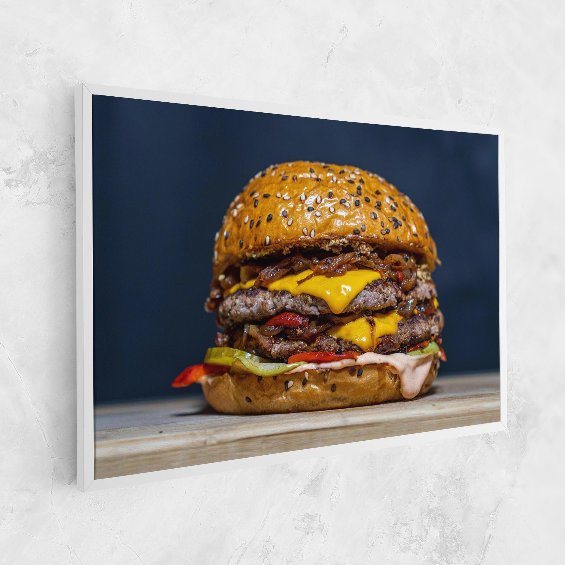 Leinwandbild Tasty Hamburger mockup 1