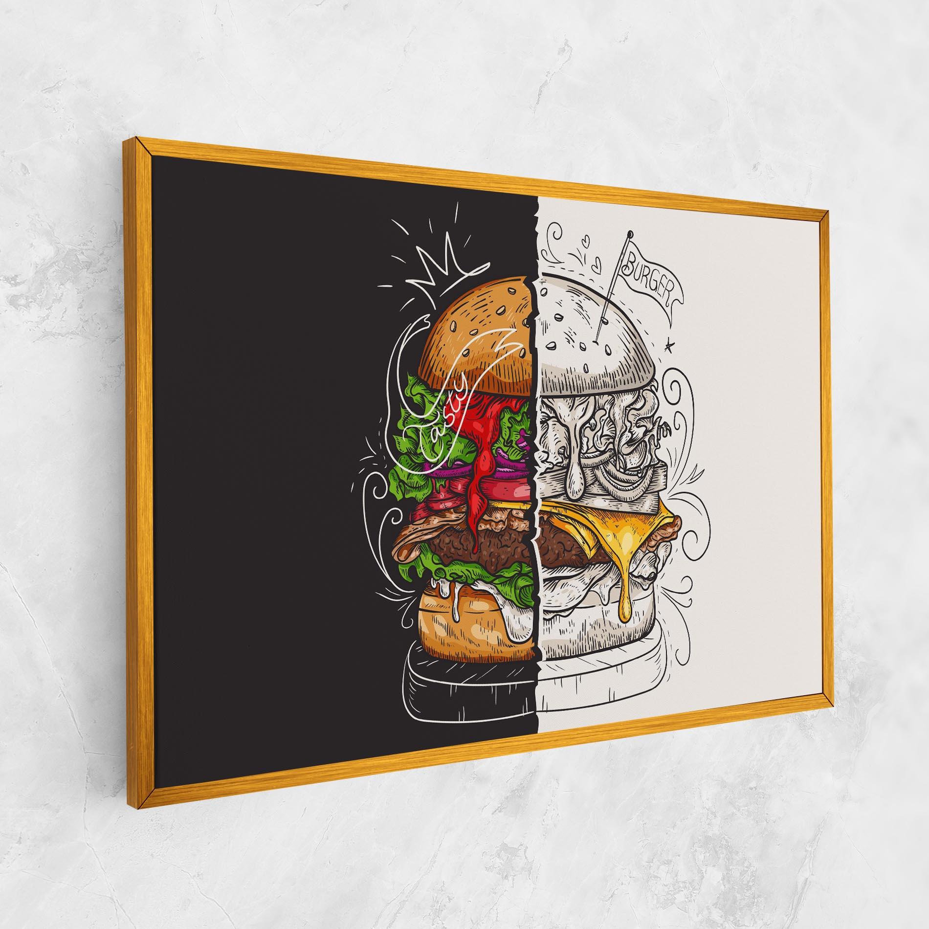 Leinwandbild Burger Art mockup 1