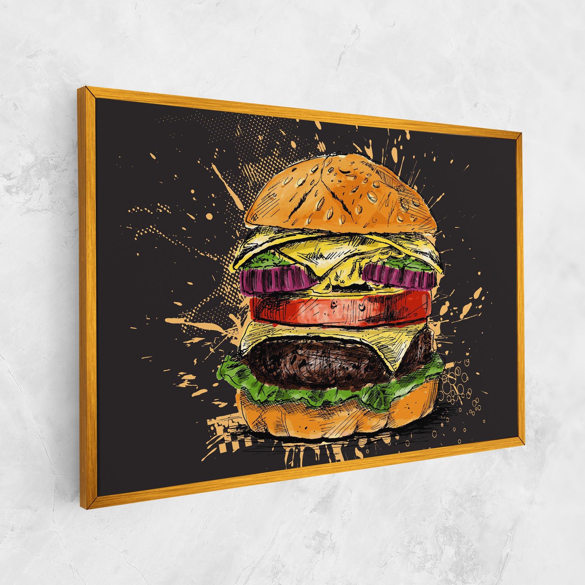 Leinwandbild Burger Drawing mockup 1