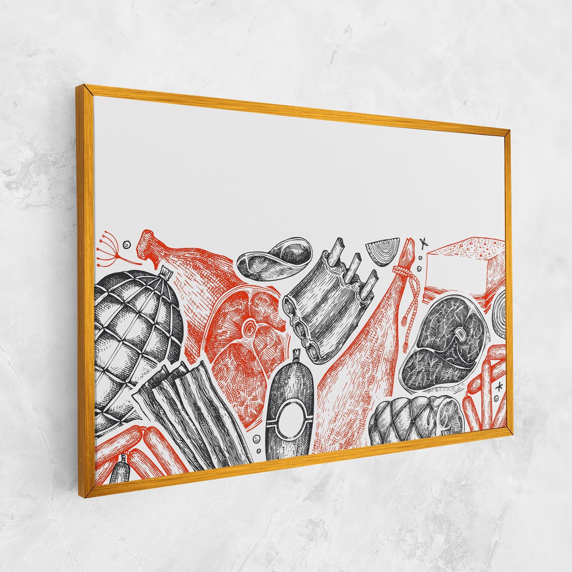 Leinwandbild Grey Orange Meat mockup 1