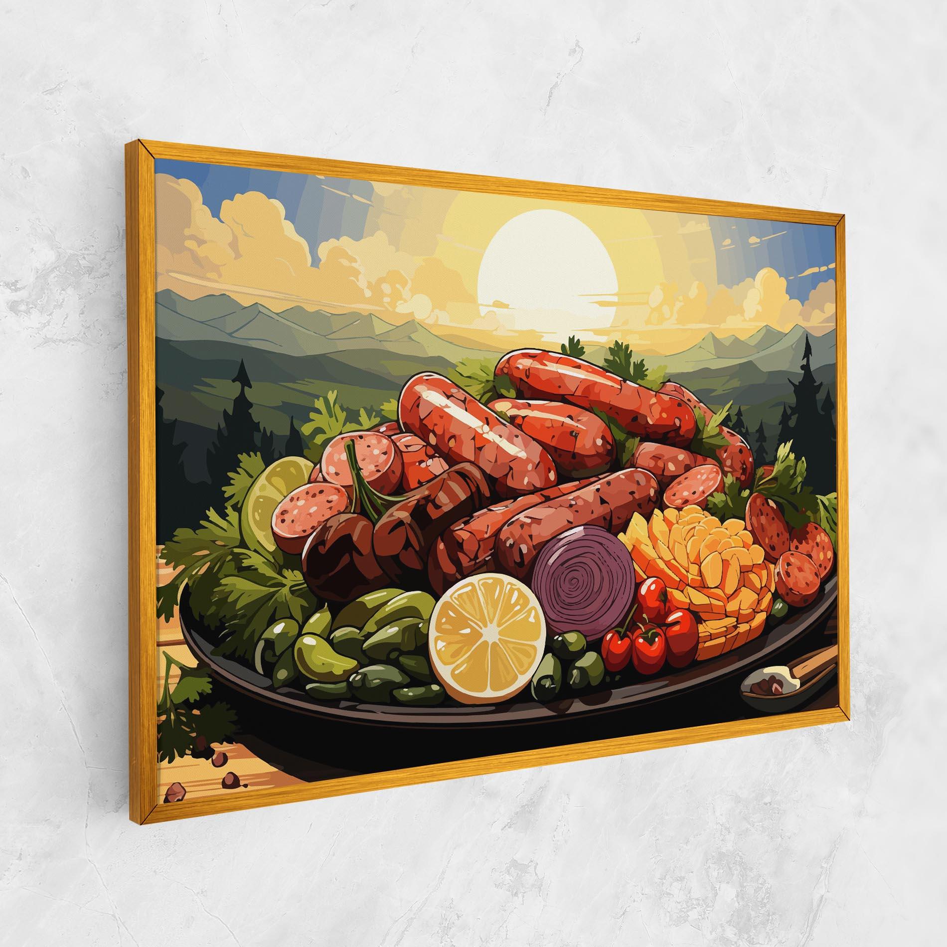 Leinwandbild Sunset Sousages mockup 1