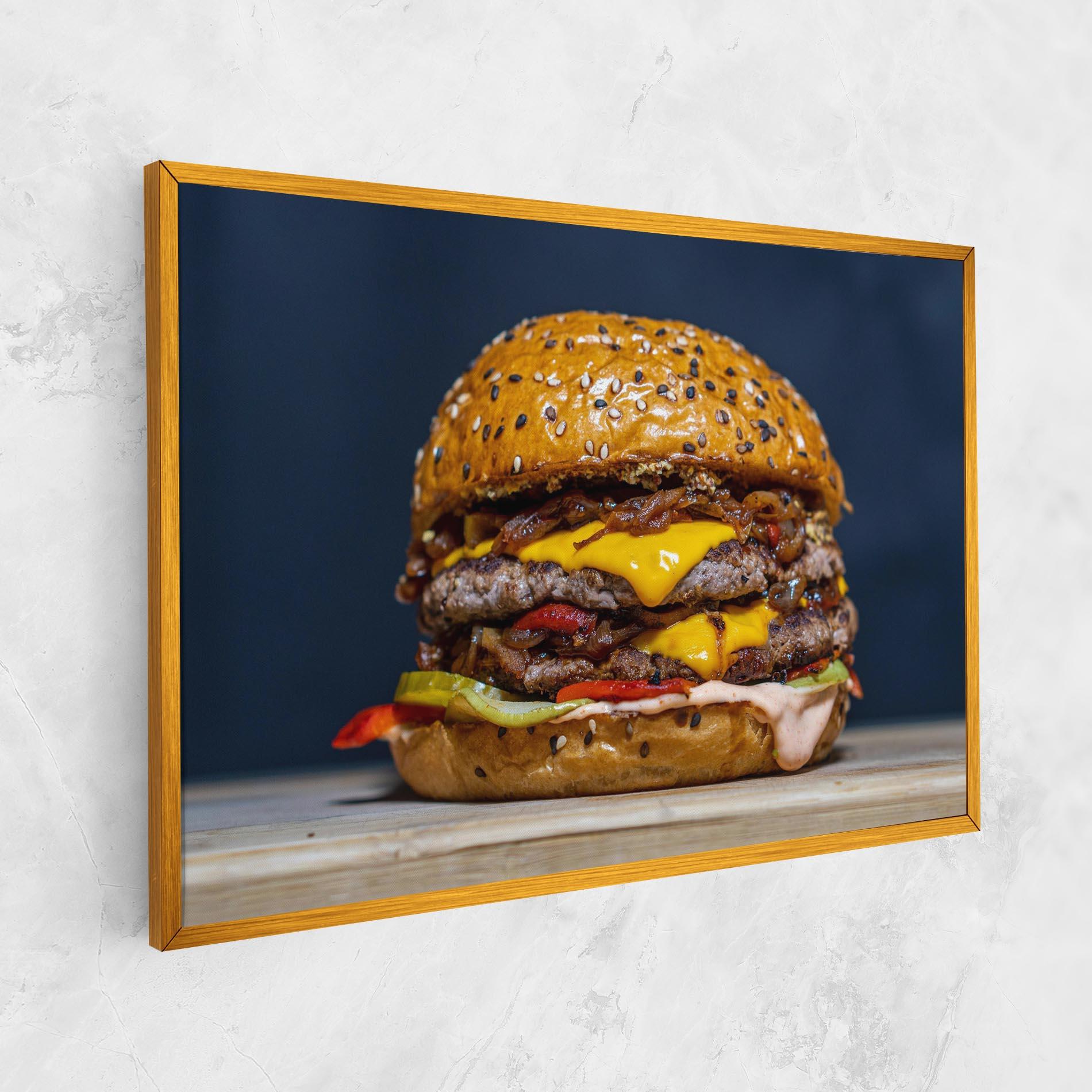 Leinwandbild Tasty Hamburger mockup 1