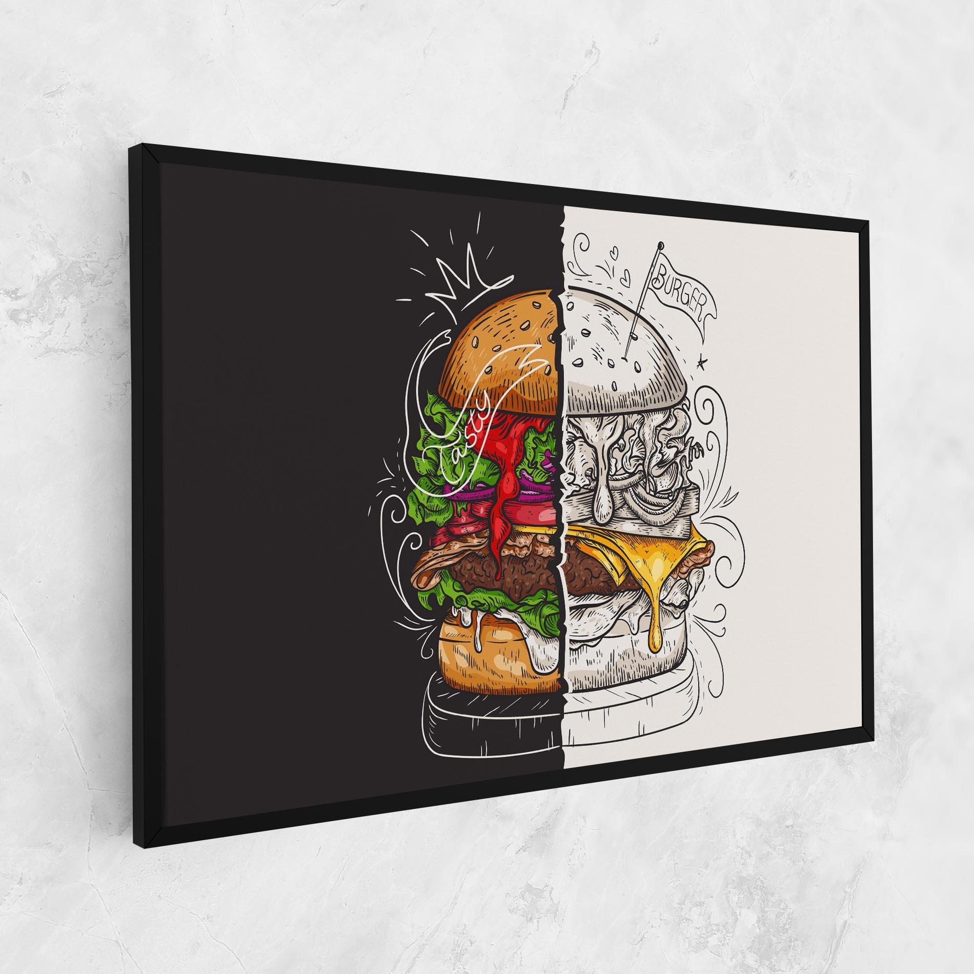 Leinwandbild Burger Art mockup 1