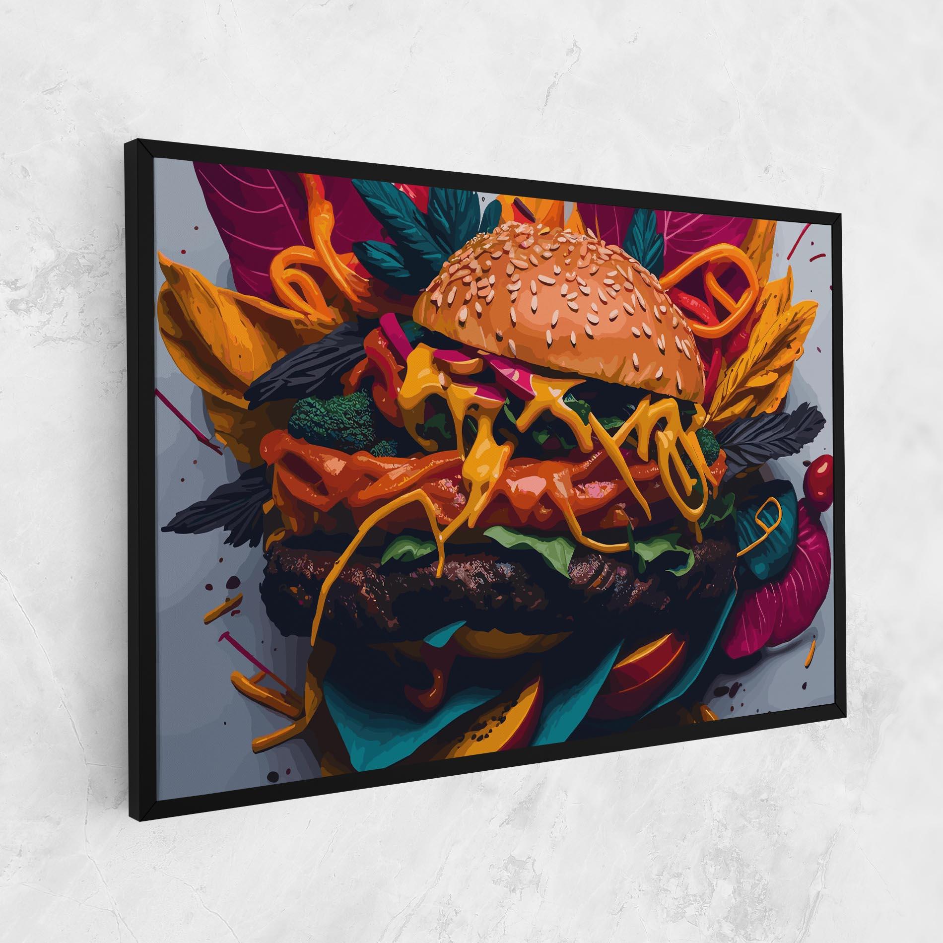 Leinwandbild Burger Mustard mockup 1