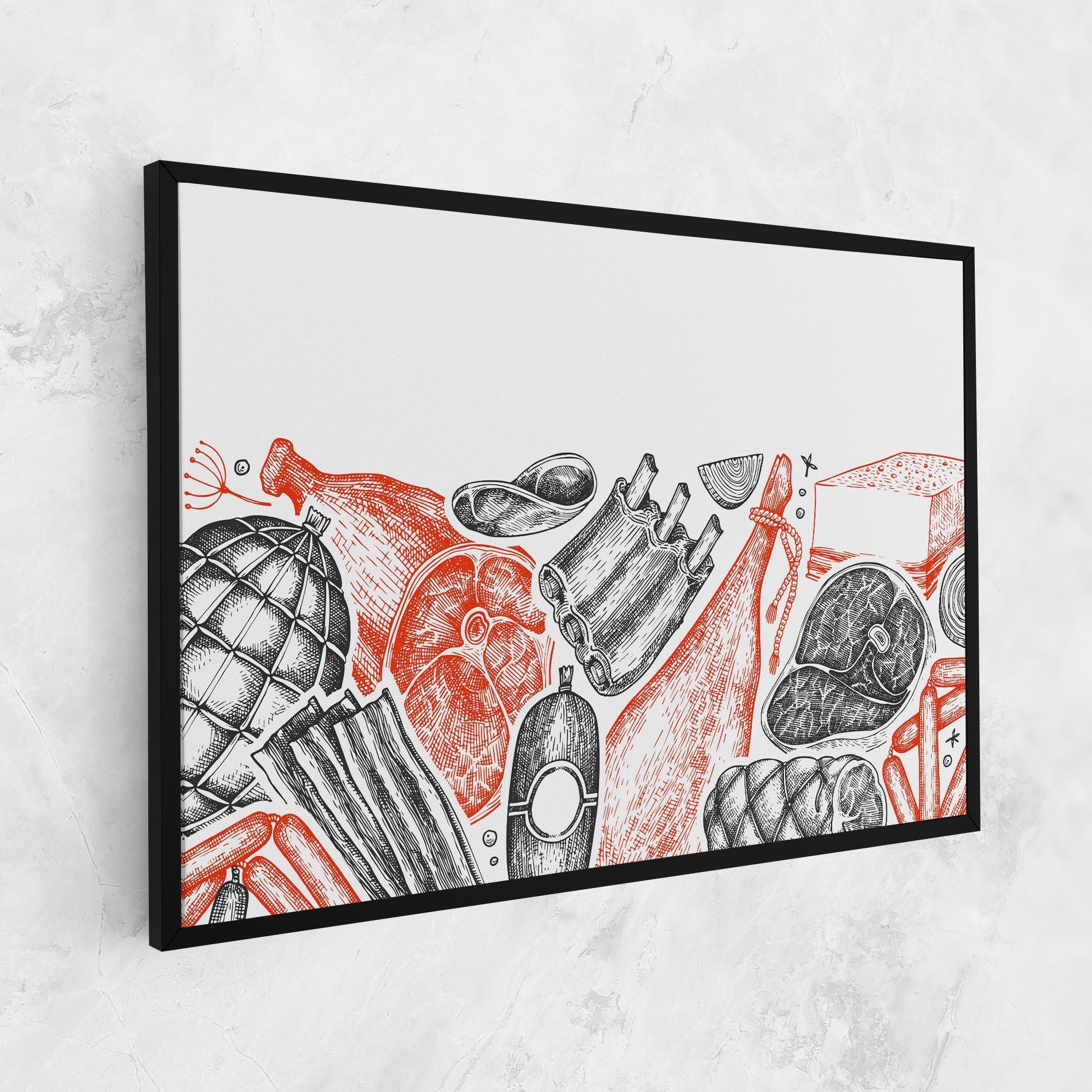 Leinwandbild Grey Orange Meat mockup 1