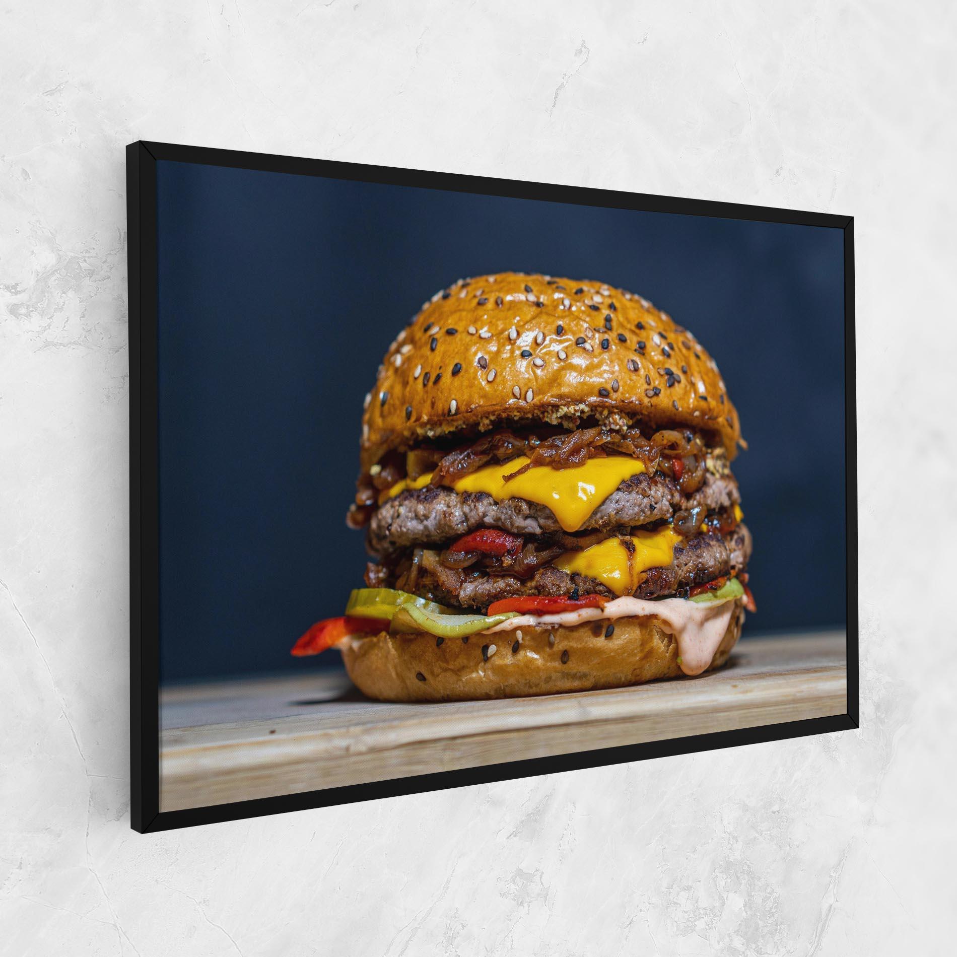 Leinwandbild Tasty Hamburger mockup 1
