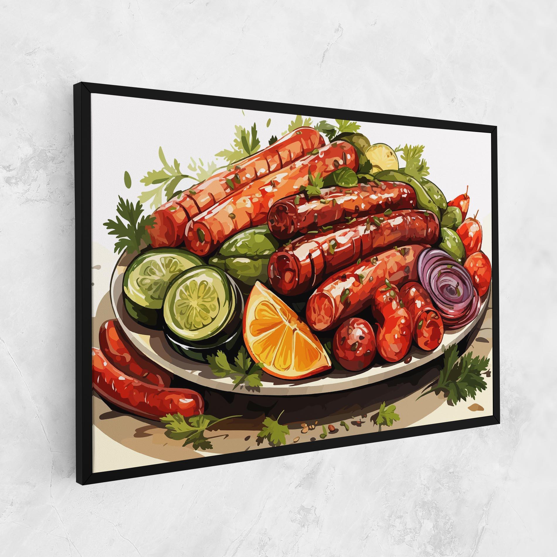 Leinwandbild Tasty Sousages mockup 1