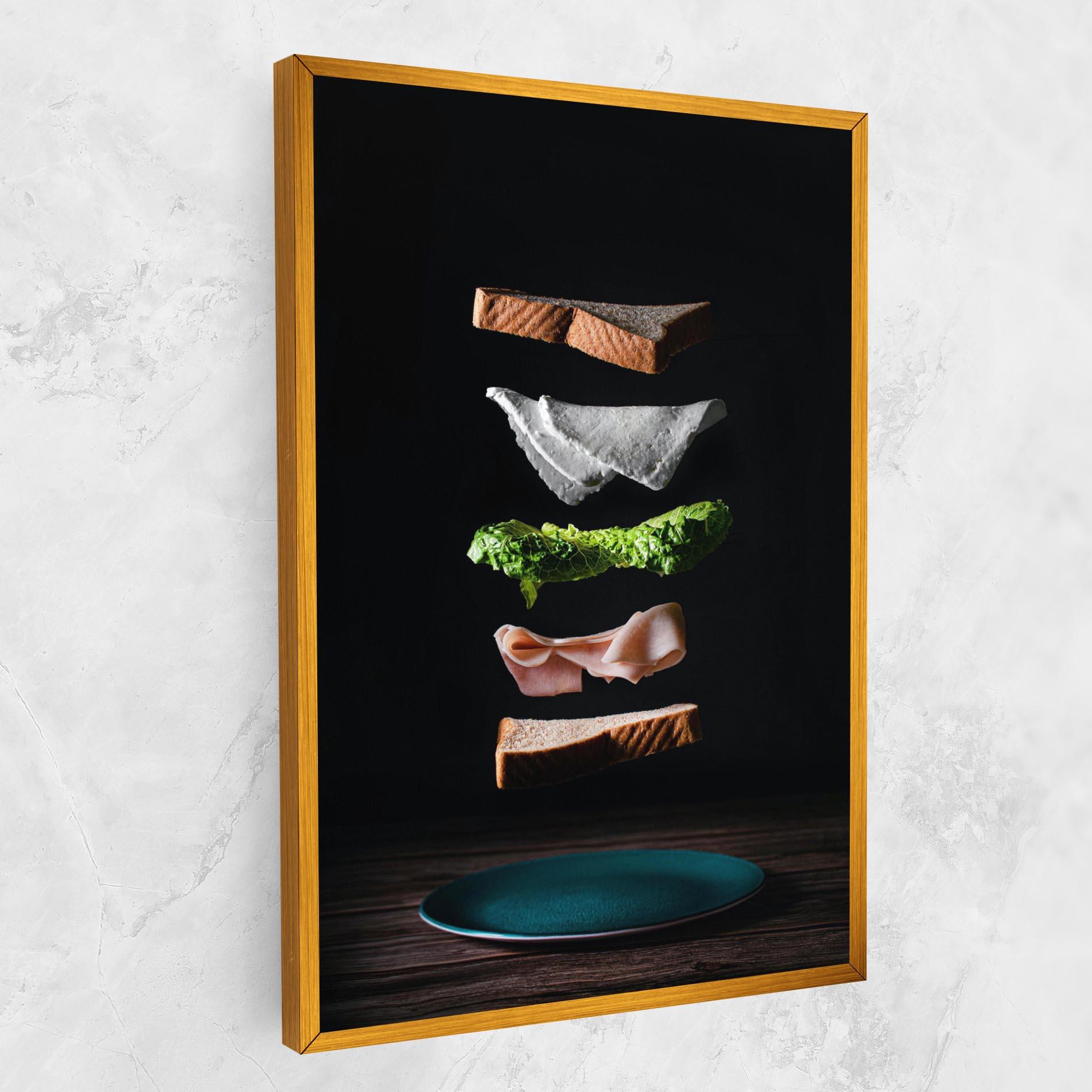 Leinwandbild Floating Sandwich mockup 1
