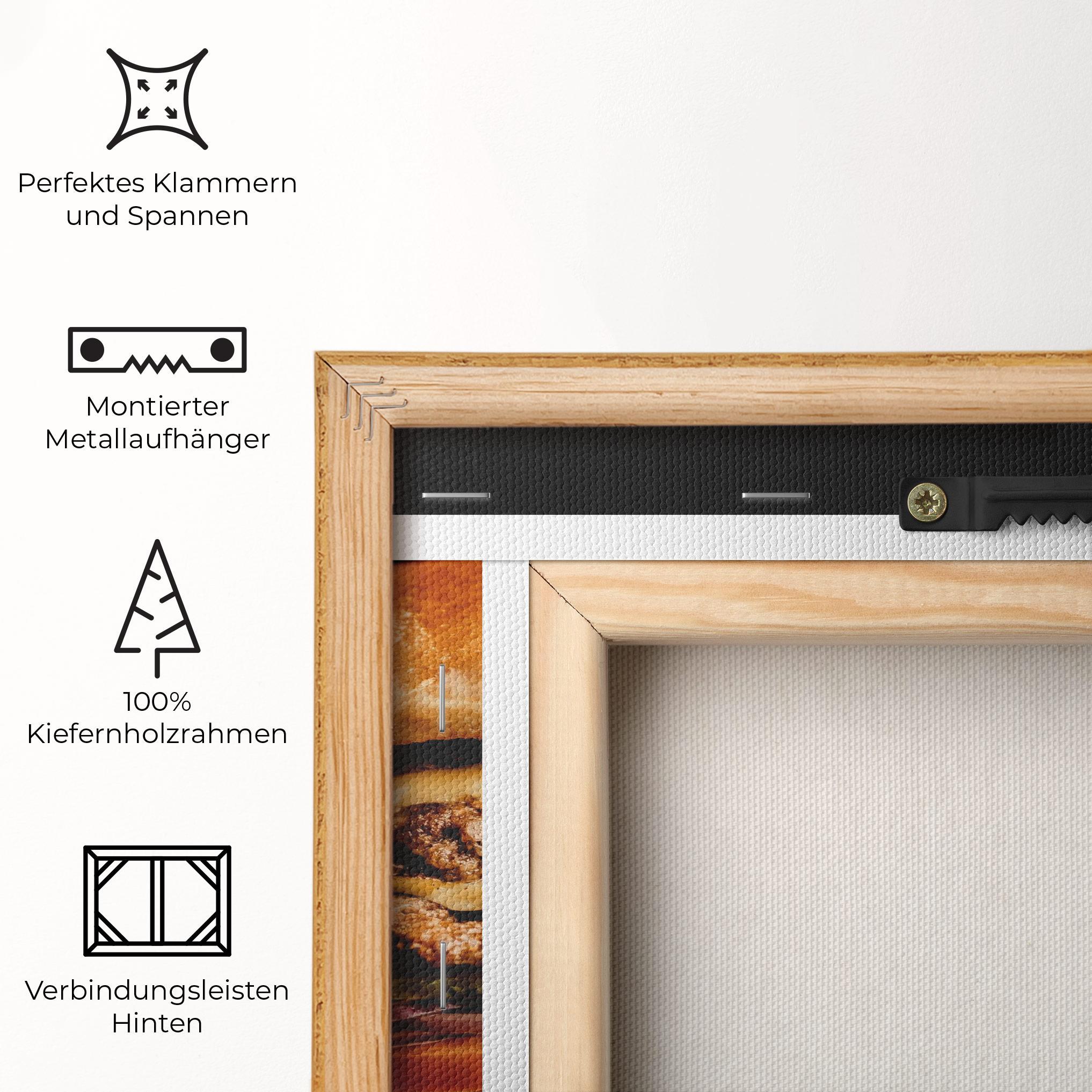 Leinwandbild Hamburger With Fries mockup 5
