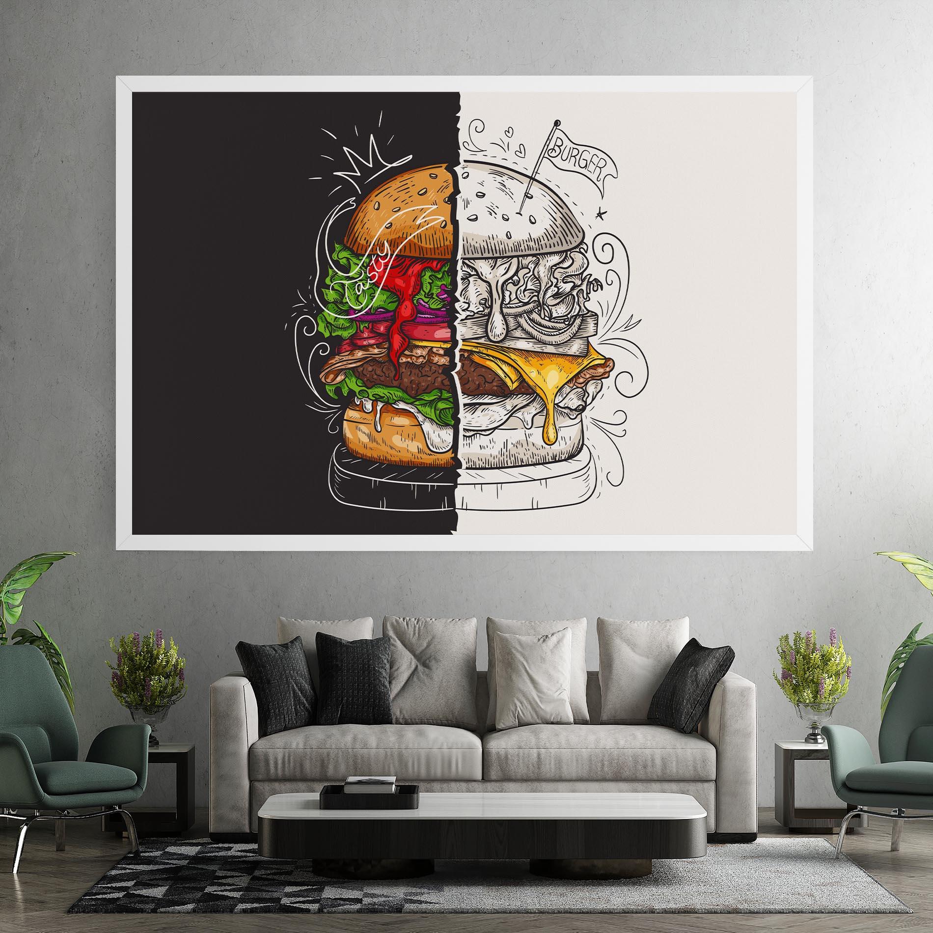 Leinwandbild Burger Art mockup 7