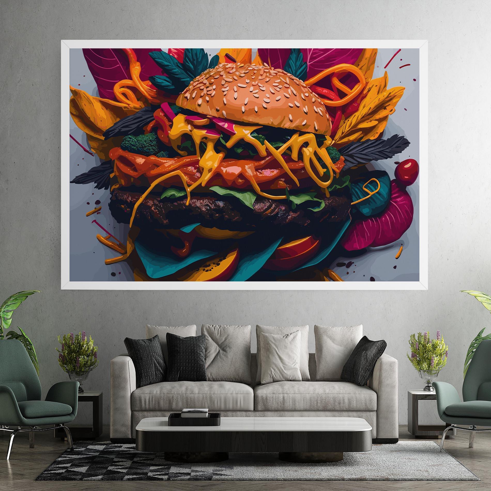 Leinwandbild Burger Mustard mockup 7