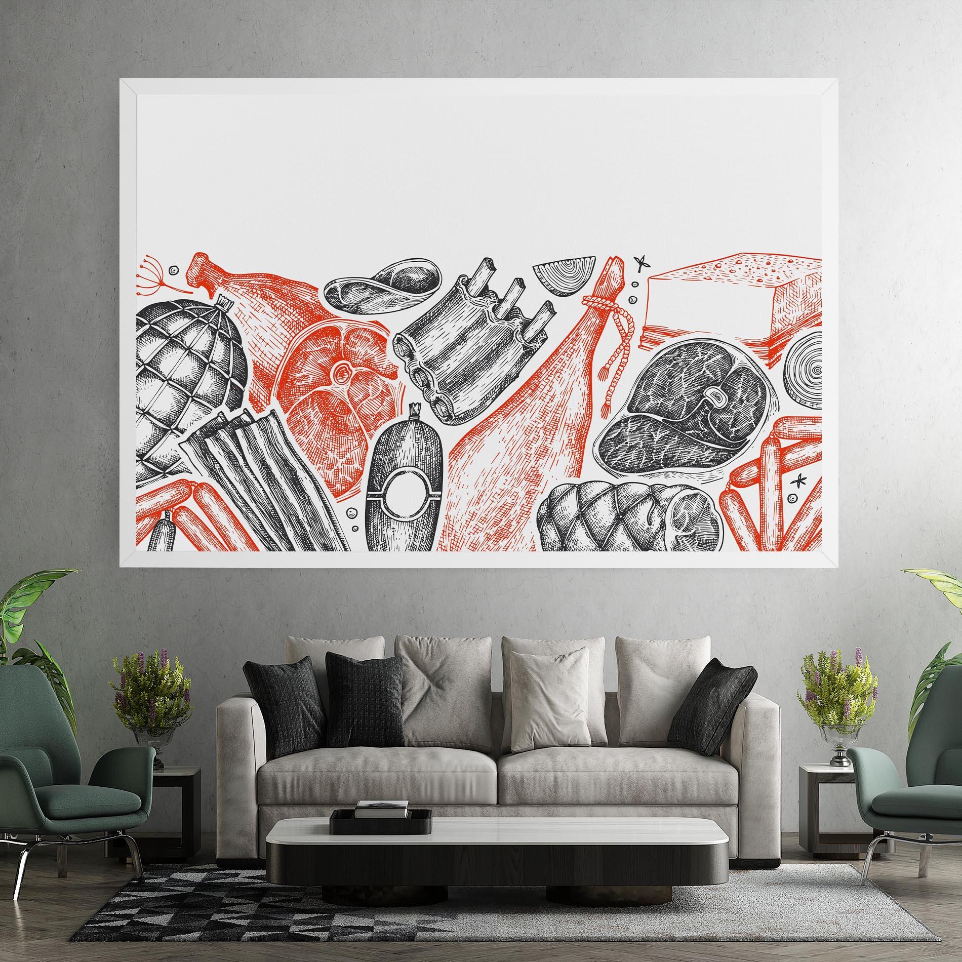 Leinwandbild Grey Orange Meat mockup 7