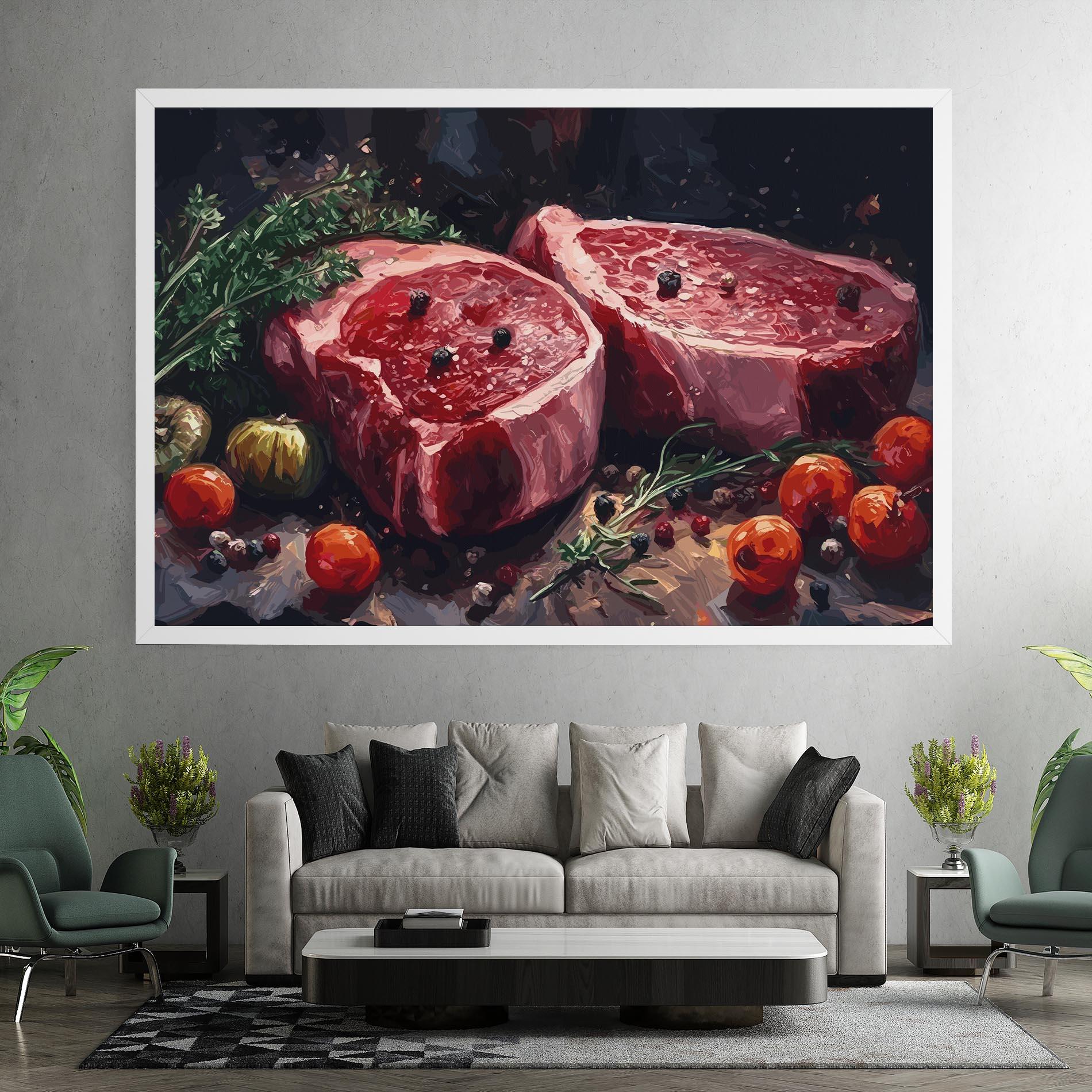 Leinwandbild Meat With Tomatoes mockup 7