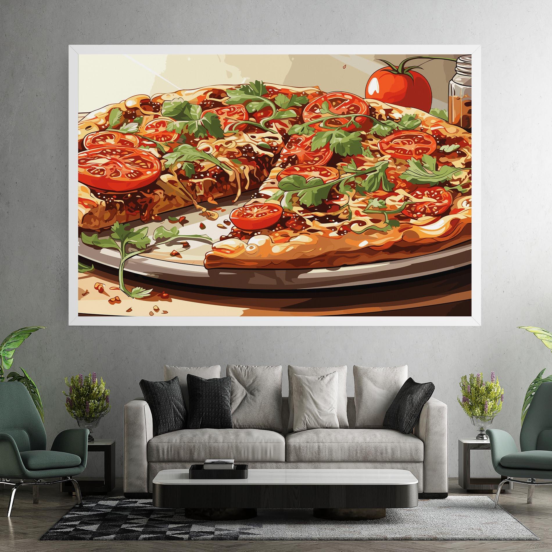 Leinwandbild Pizza View mockup 7