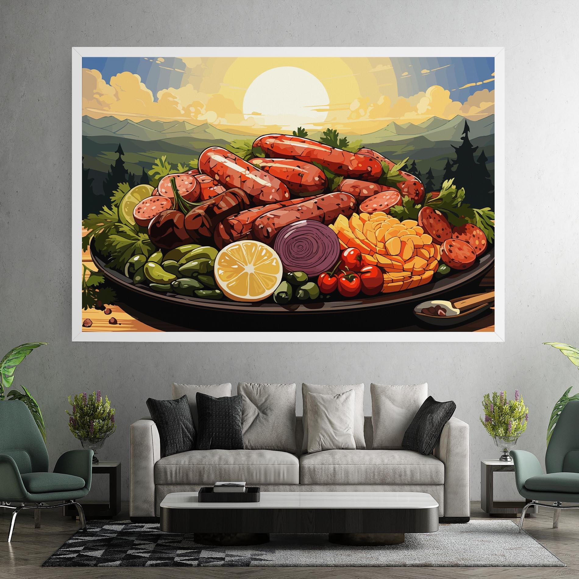 Leinwandbild Sunset Sousages mockup 7