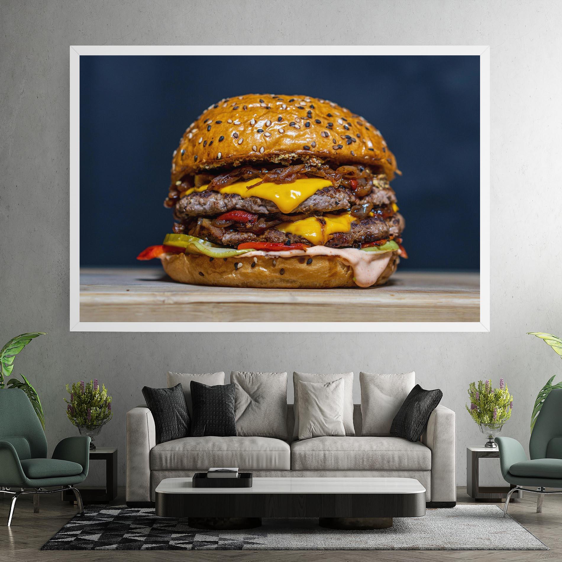 Leinwandbild Tasty Hamburger mockup 7