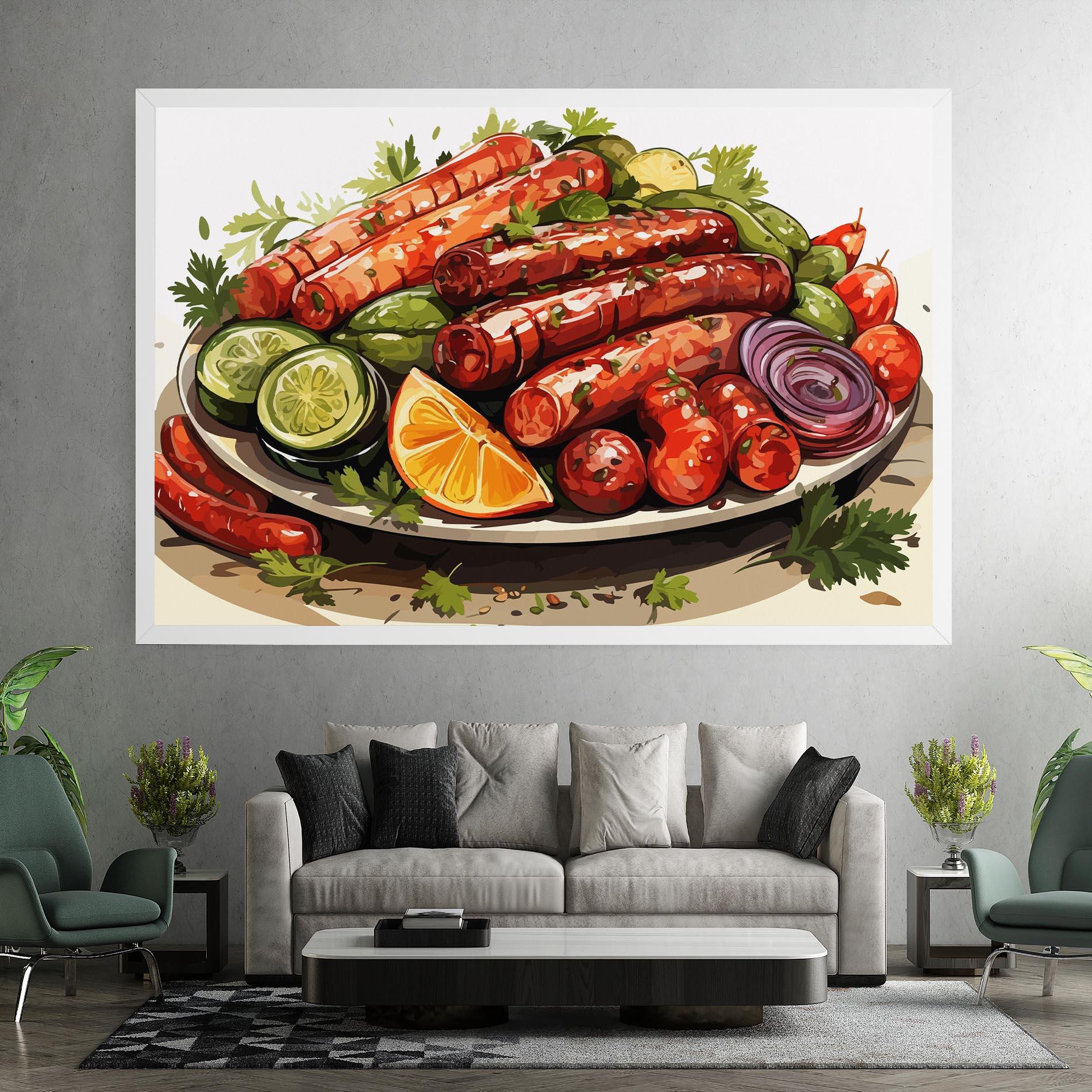 Leinwandbild Tasty Sousages mockup 7