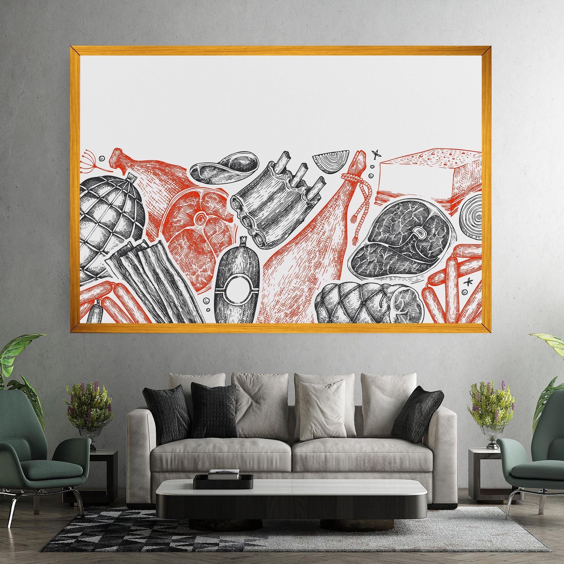 Leinwandbild Grey Orange Meat mockup 7