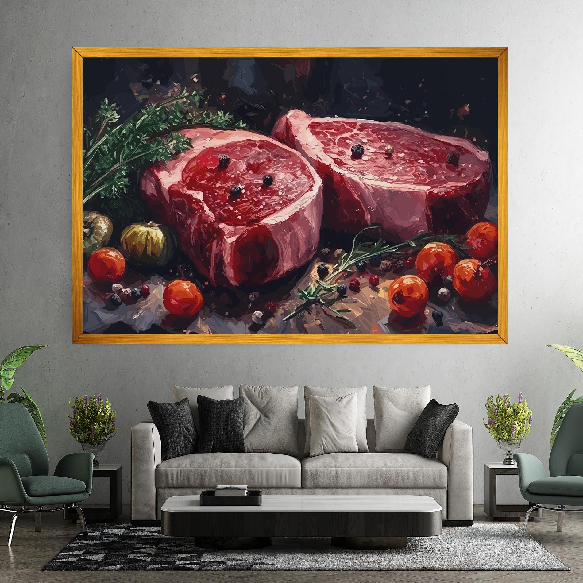 Leinwandbild Meat With Tomatoes mockup 7