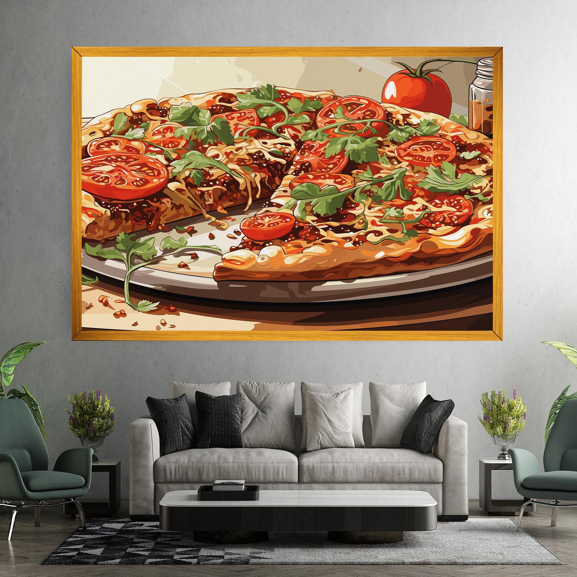 Leinwandbild Pizza View mockup 7
