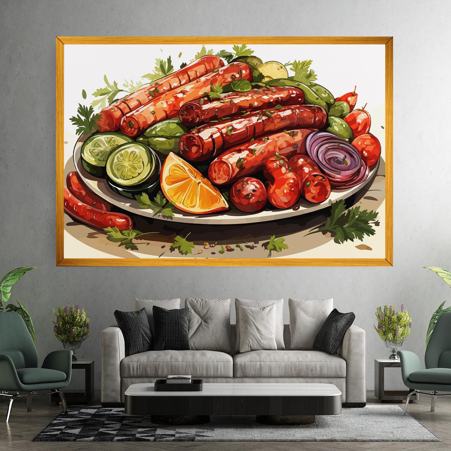 Leinwandbild Tasty Sousages mockup 7